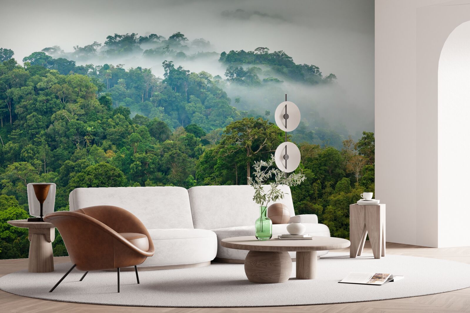 Fototapet jungla este învăluită într-o ceață groasă