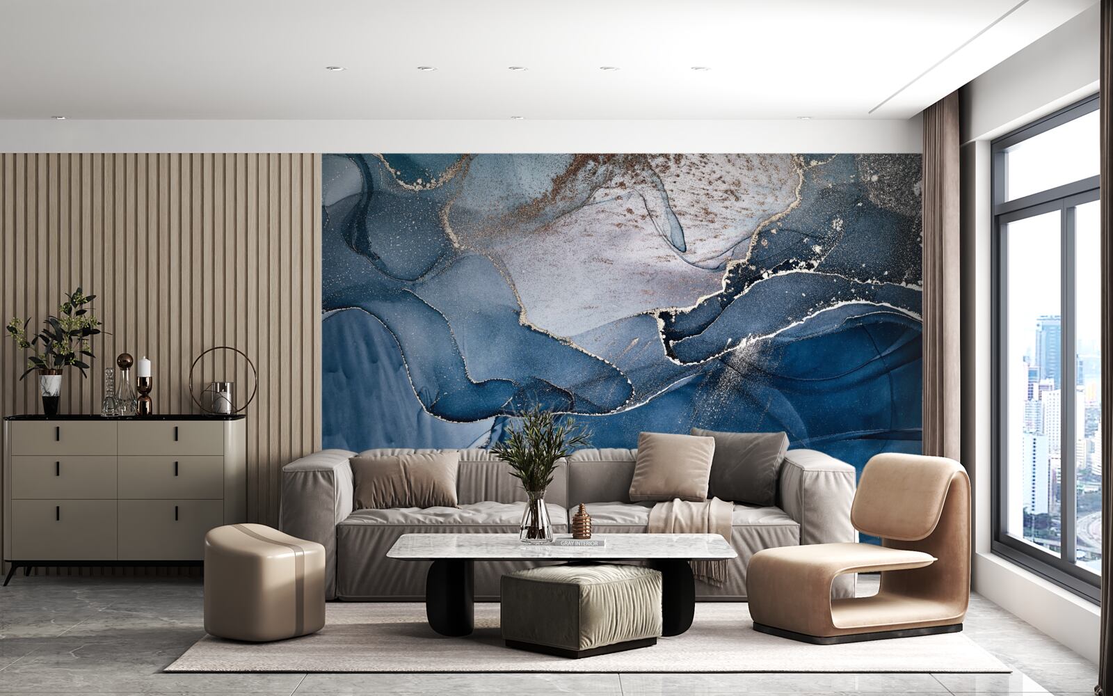 Fototapet nuanțe de cerneală alcoolică