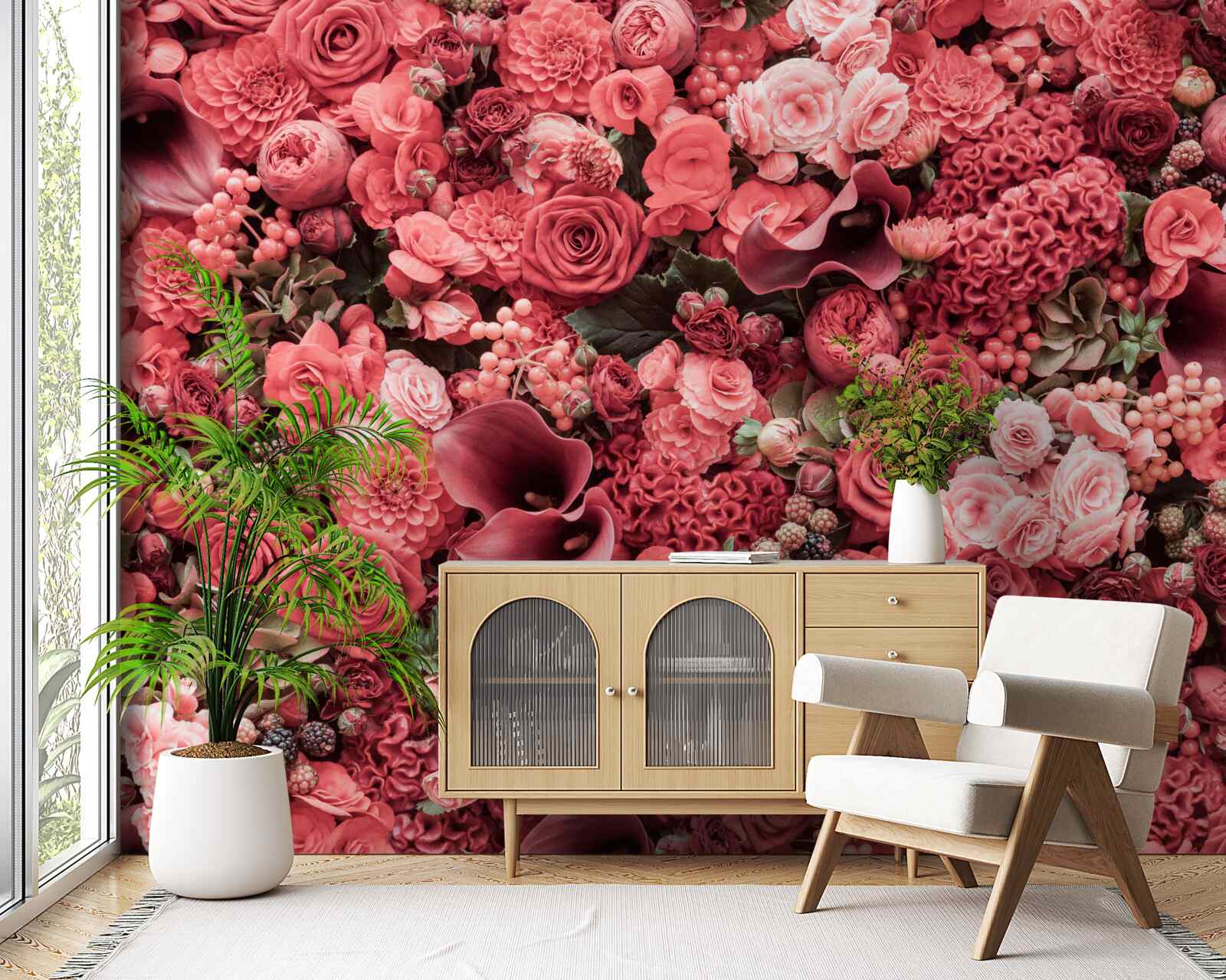 Fototapet set de flori roșii de vară