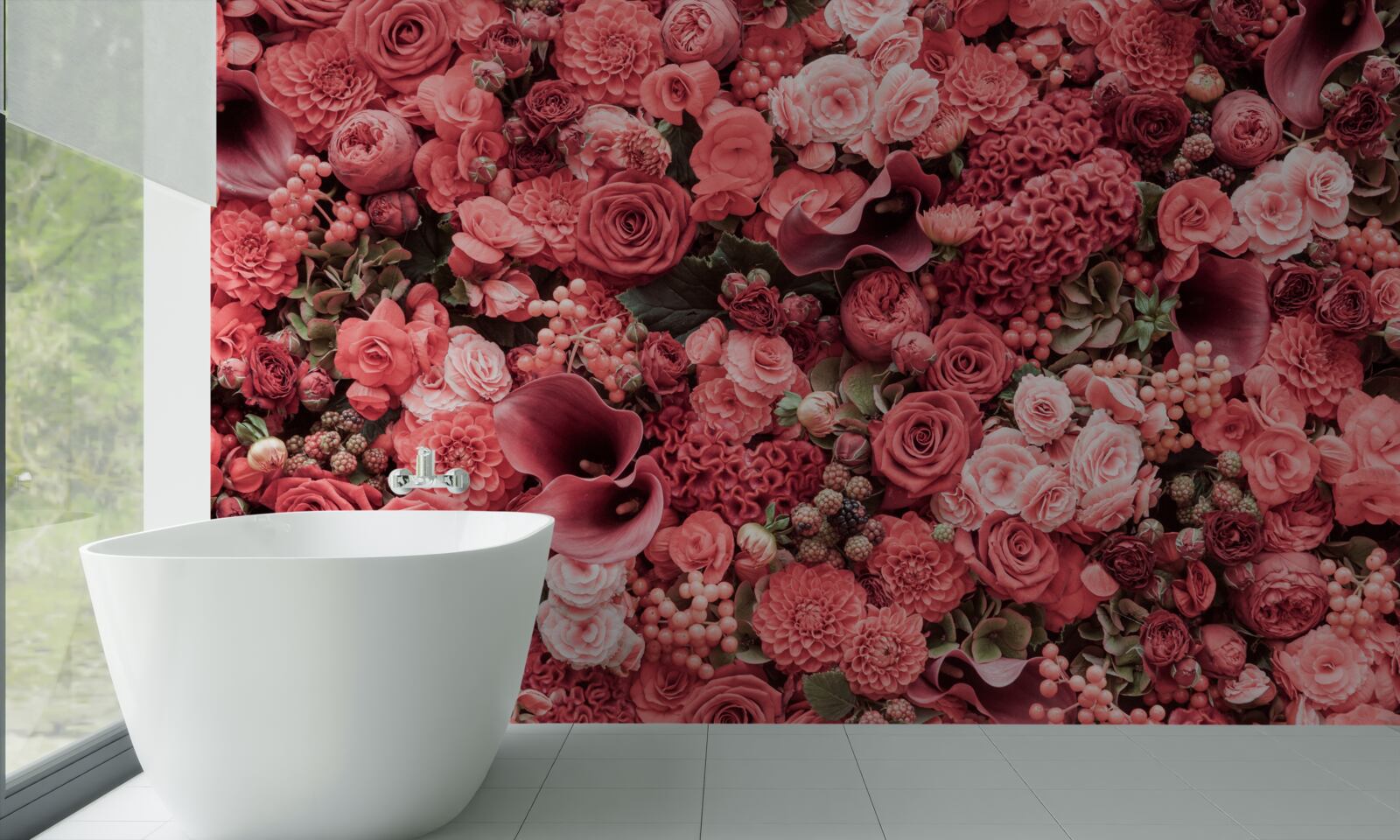 Fototapet set de flori roșii de vară