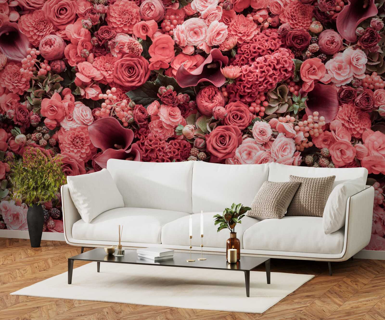 Fototapet set de flori roșii de vară