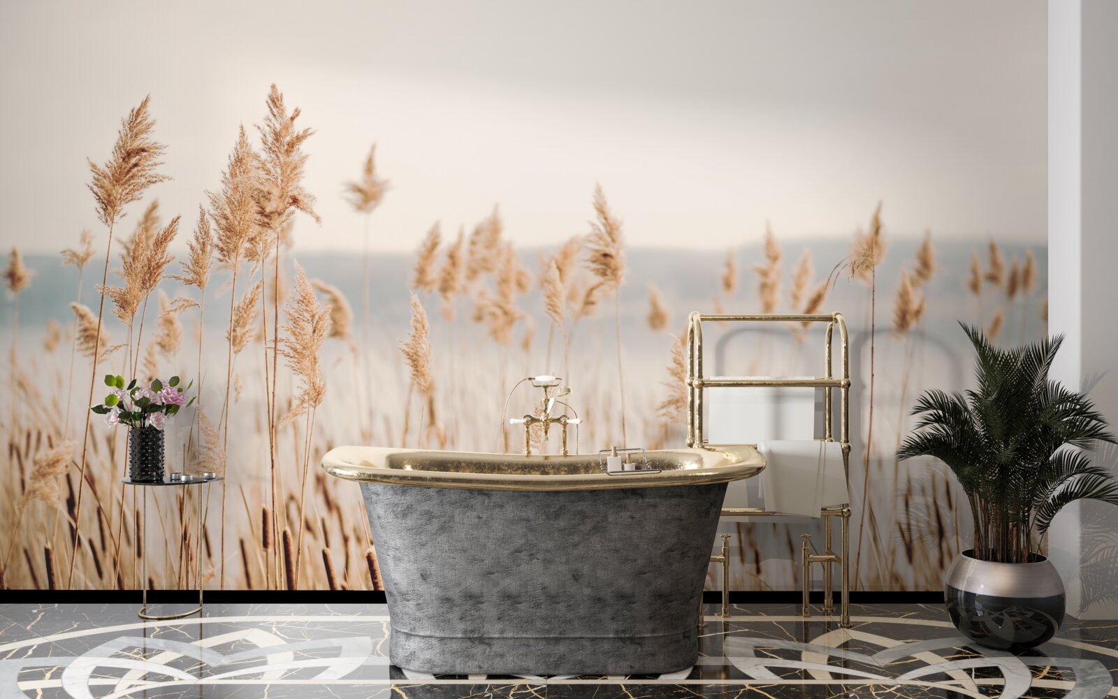 Fototapet un lan de grâu presărat cu spice