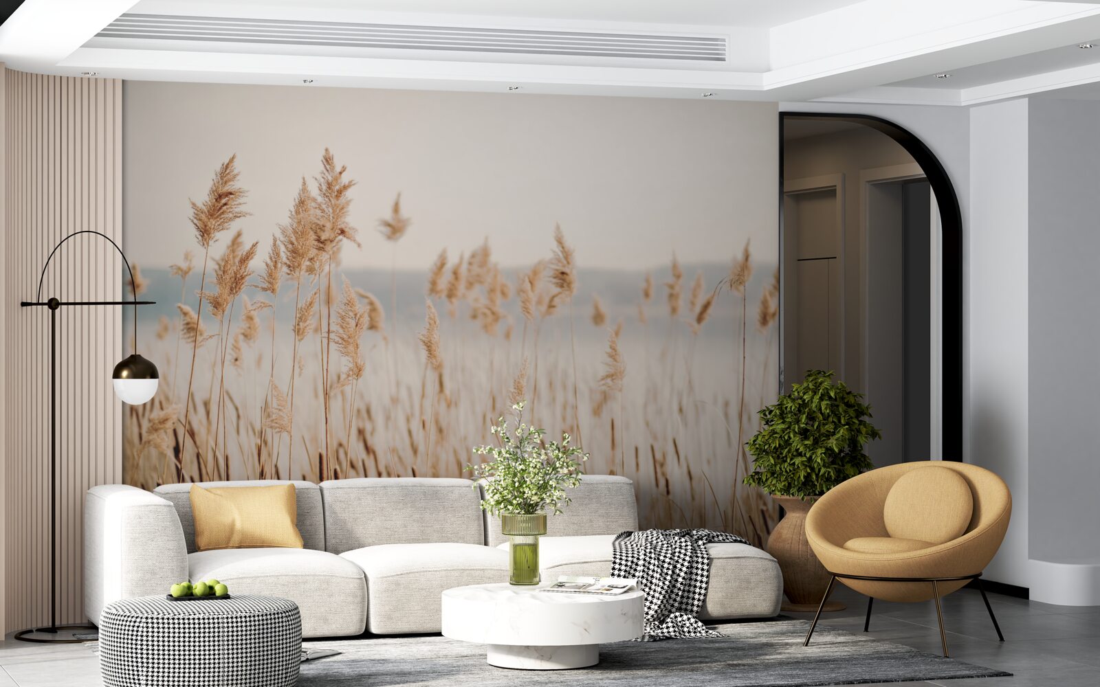 Fototapet un lan de grâu presărat cu spice