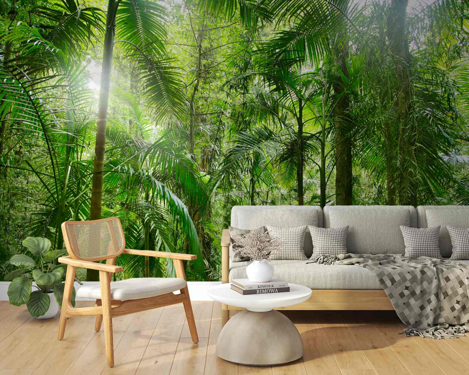 Fototapet vegetație luxuriantă într-o zonă împădurită