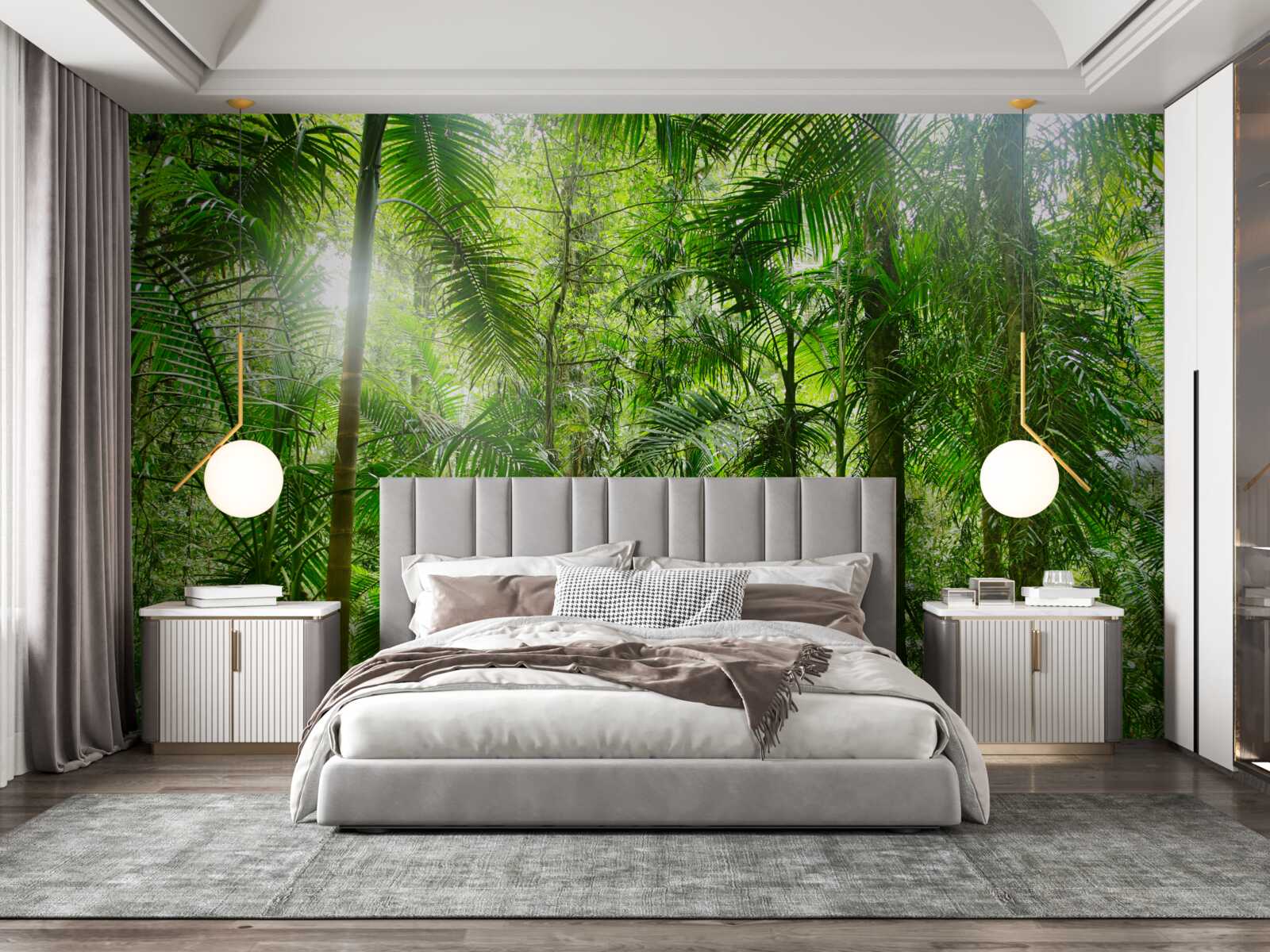 Fototapet vegetație luxuriantă într-o zonă împădurită