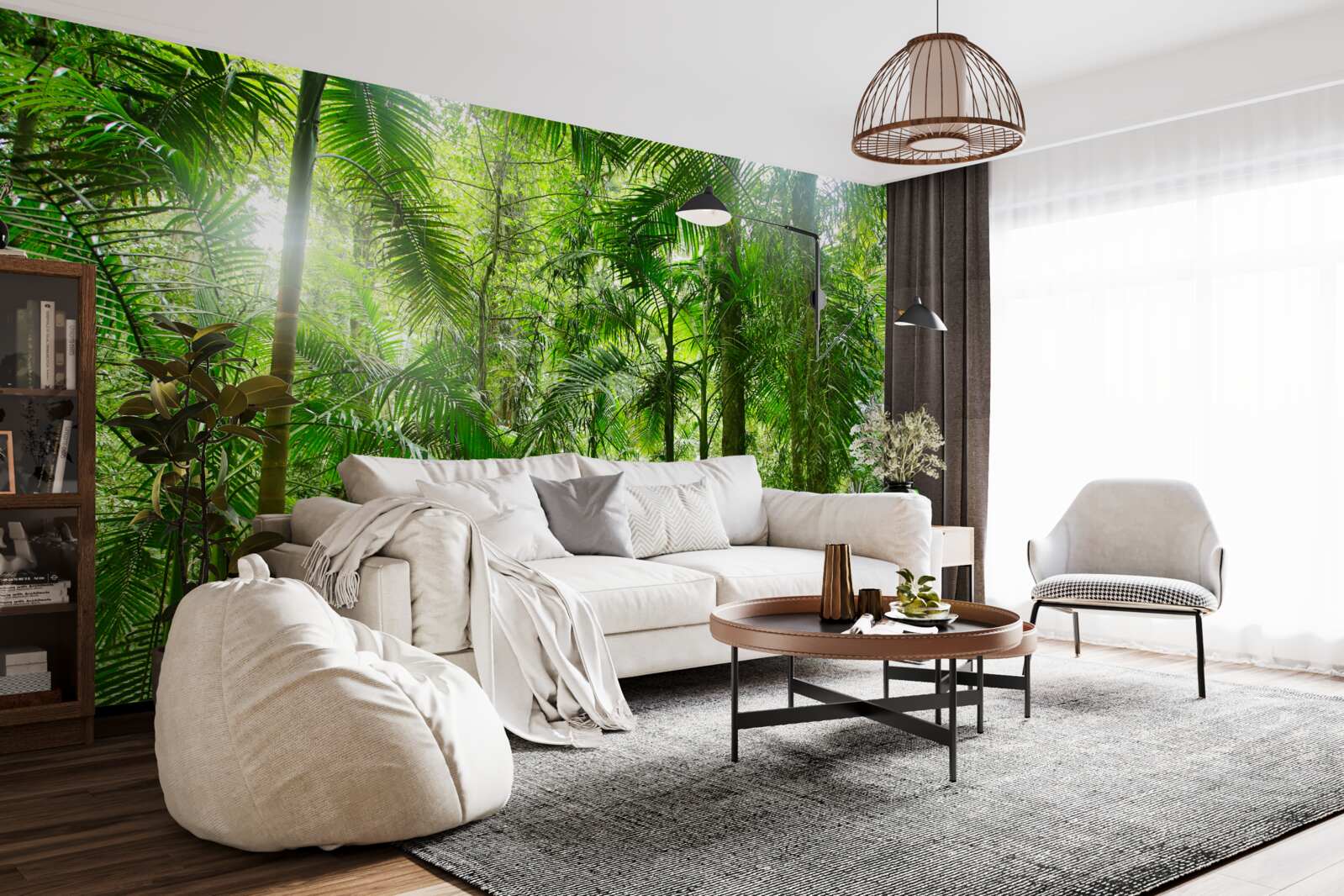 Fototapet vegetație luxuriantă într-o zonă împădurită