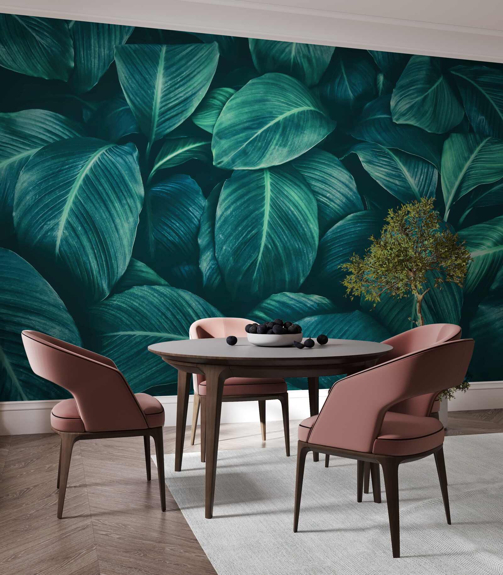 Fototapet frunzele de ferigă au o culoare strălucitoare de smarald