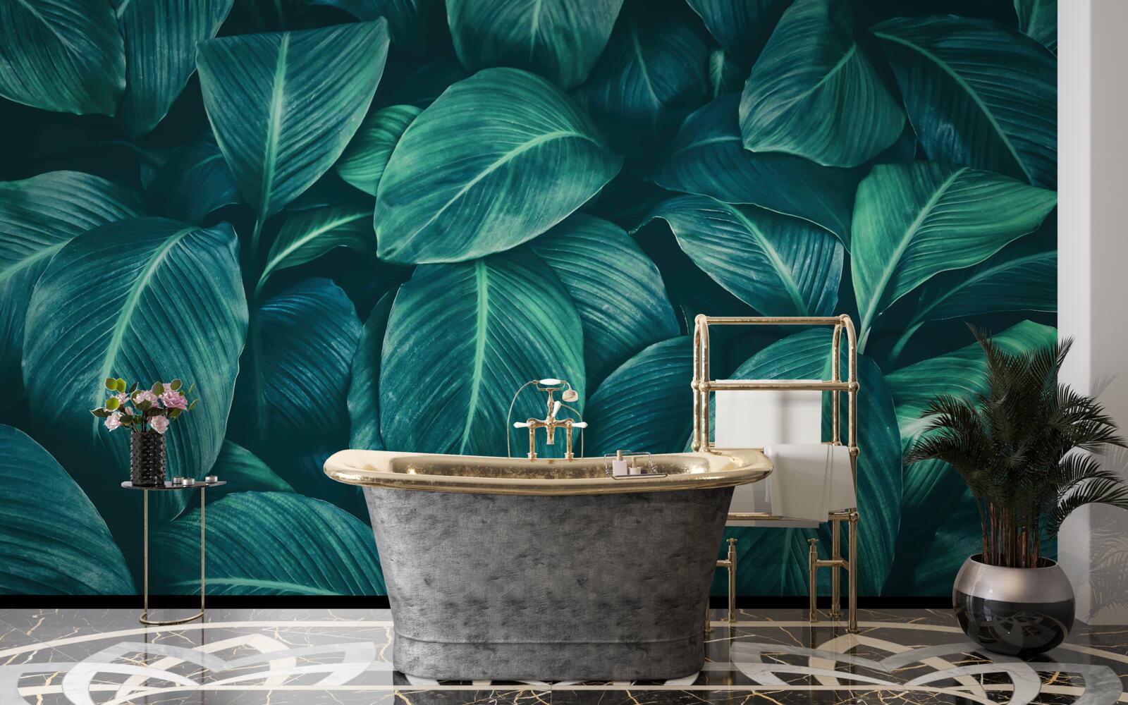 Fototapet frunzele de ferigă au o culoare strălucitoare de smarald