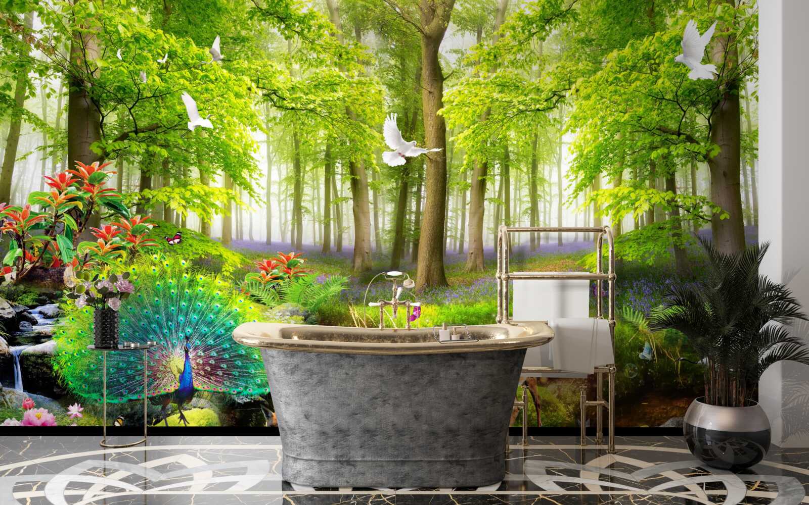 Fototapet fauna pădurilor verzi de vară