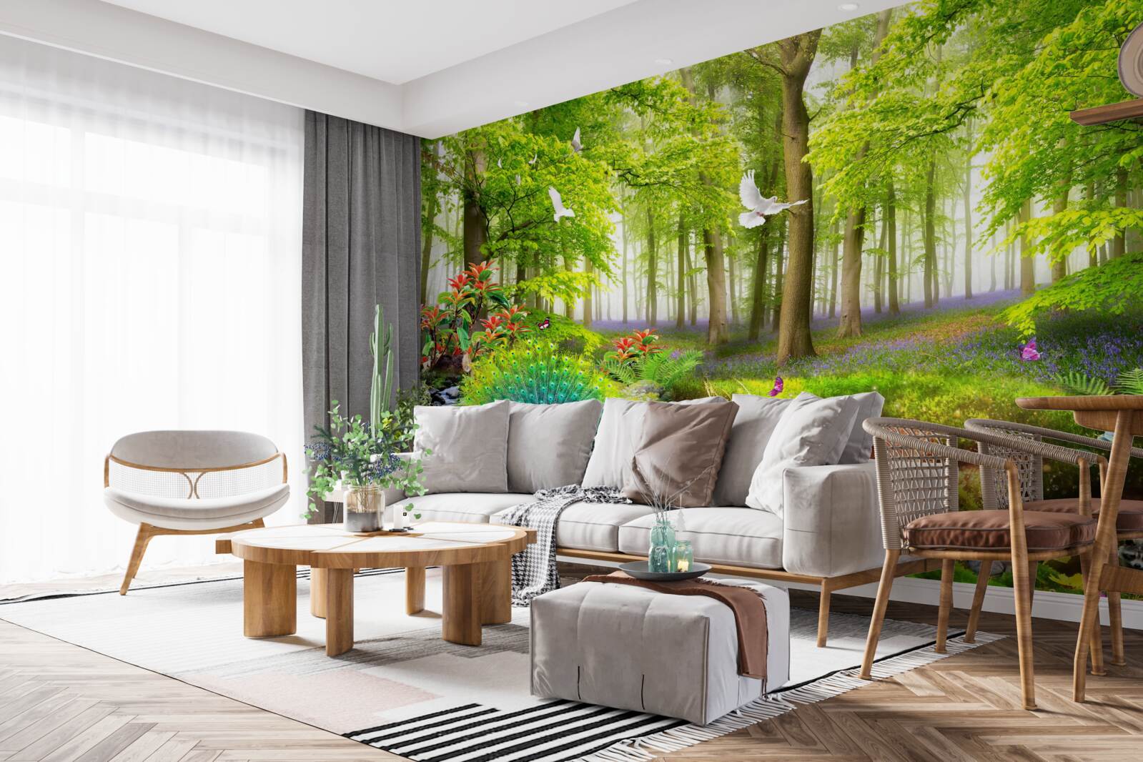 Fototapet fauna pădurilor verzi de vară