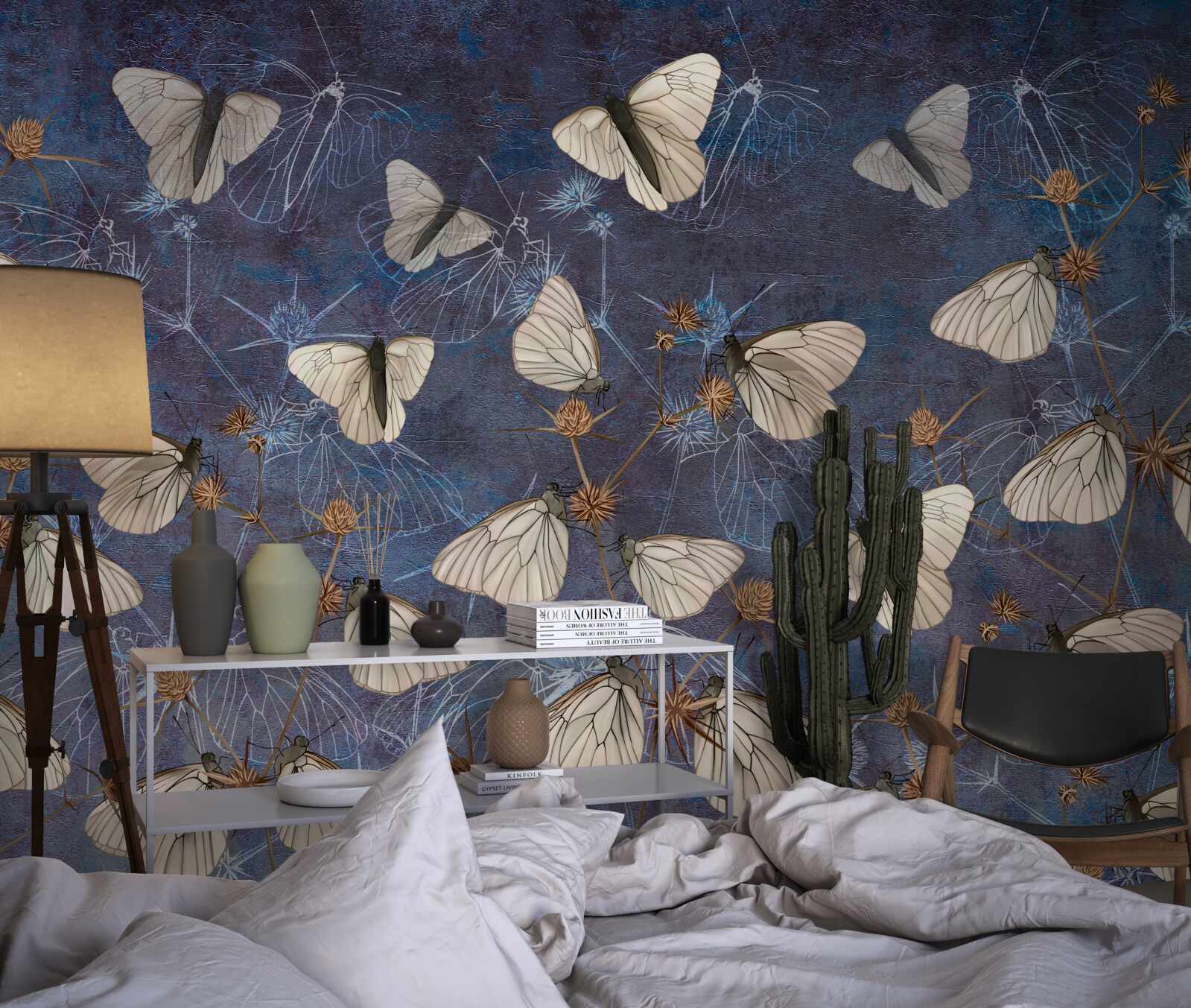 Fototapet fluturi albi în timpul sezonului de creștere