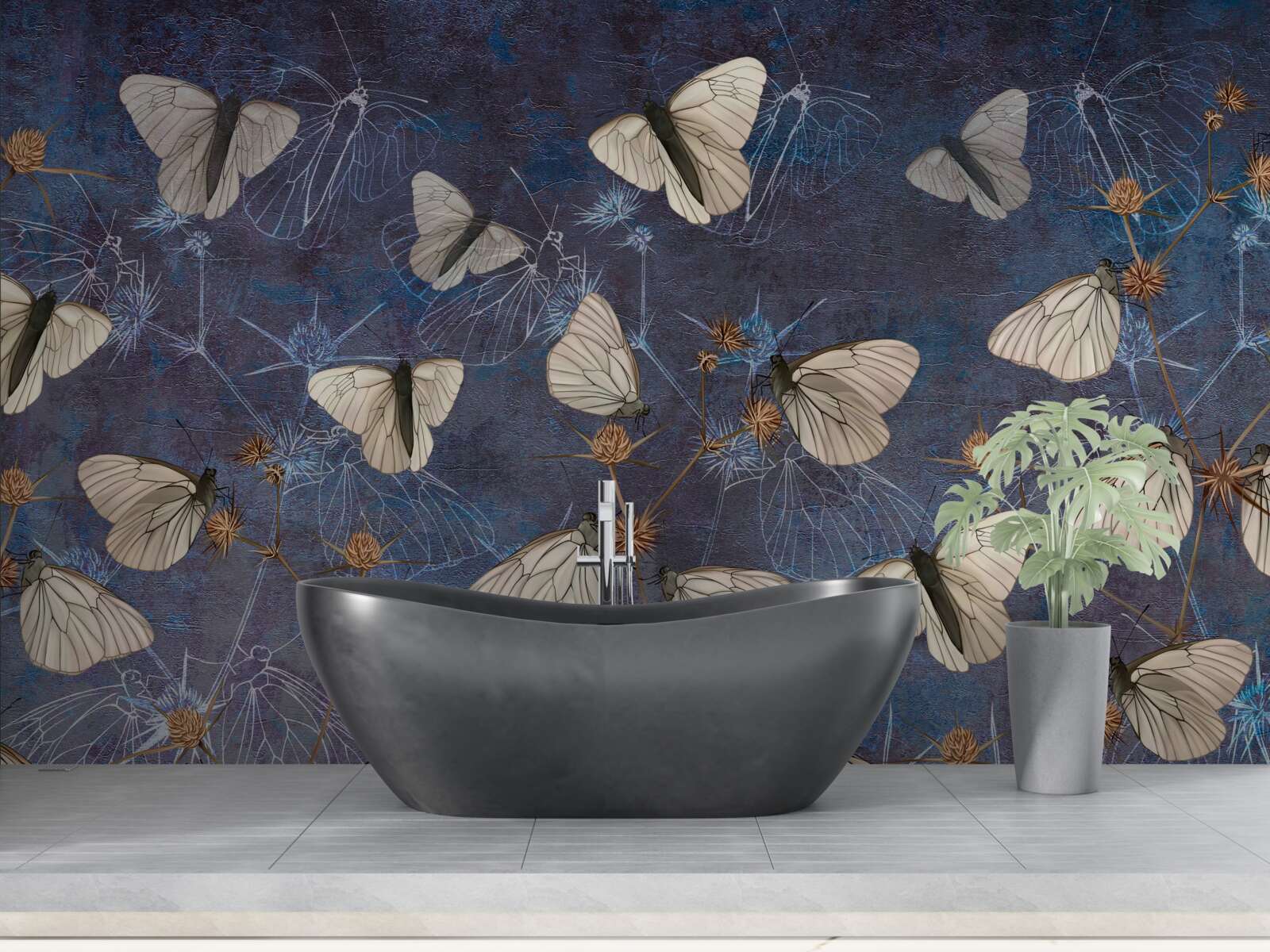 Fototapet fluturi albi în timpul sezonului de creștere