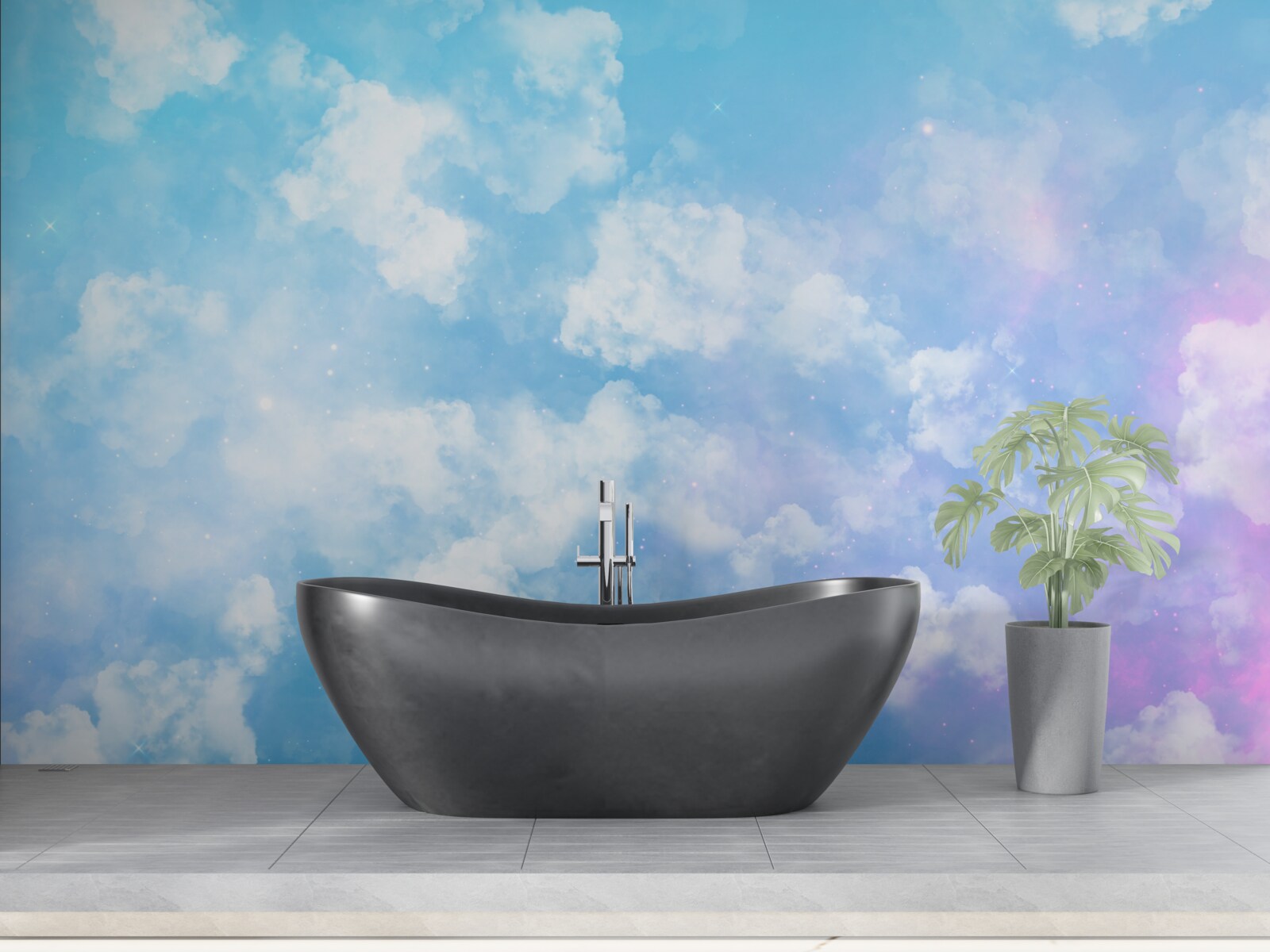 Fototapet firmament, plăcut ochiului cu strălucirea sa și norii albi ca zăpada