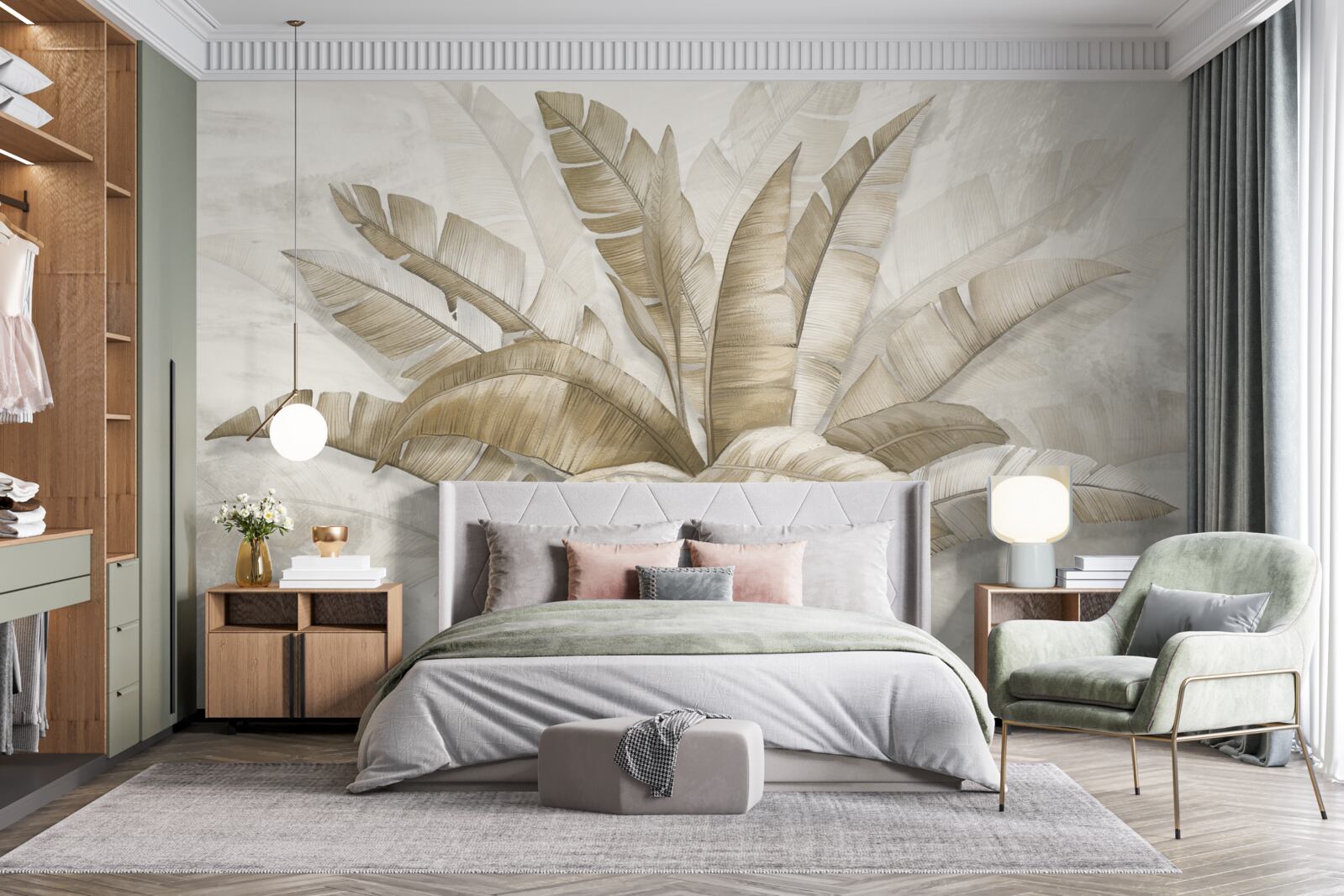 Fototapet buchet de frunze mari de palmier