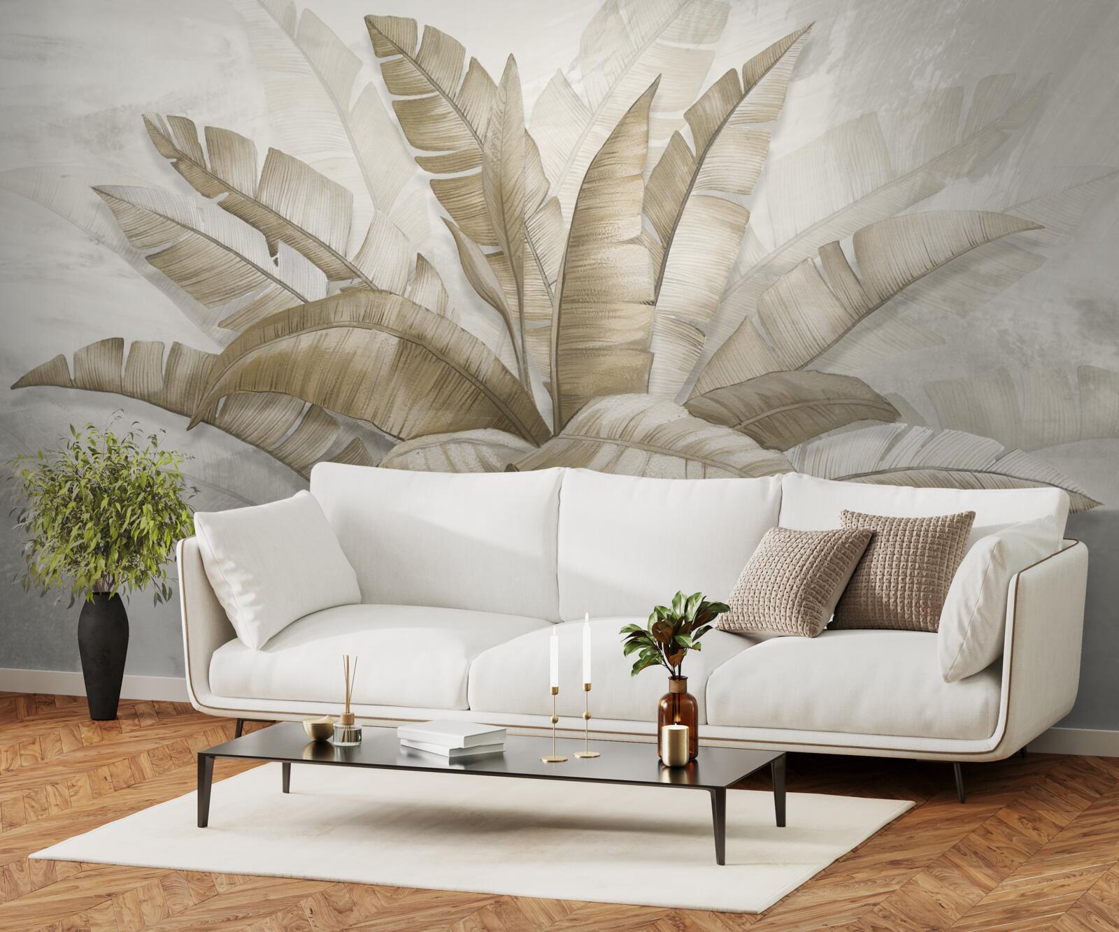 Fototapet buchet de frunze mari de palmier