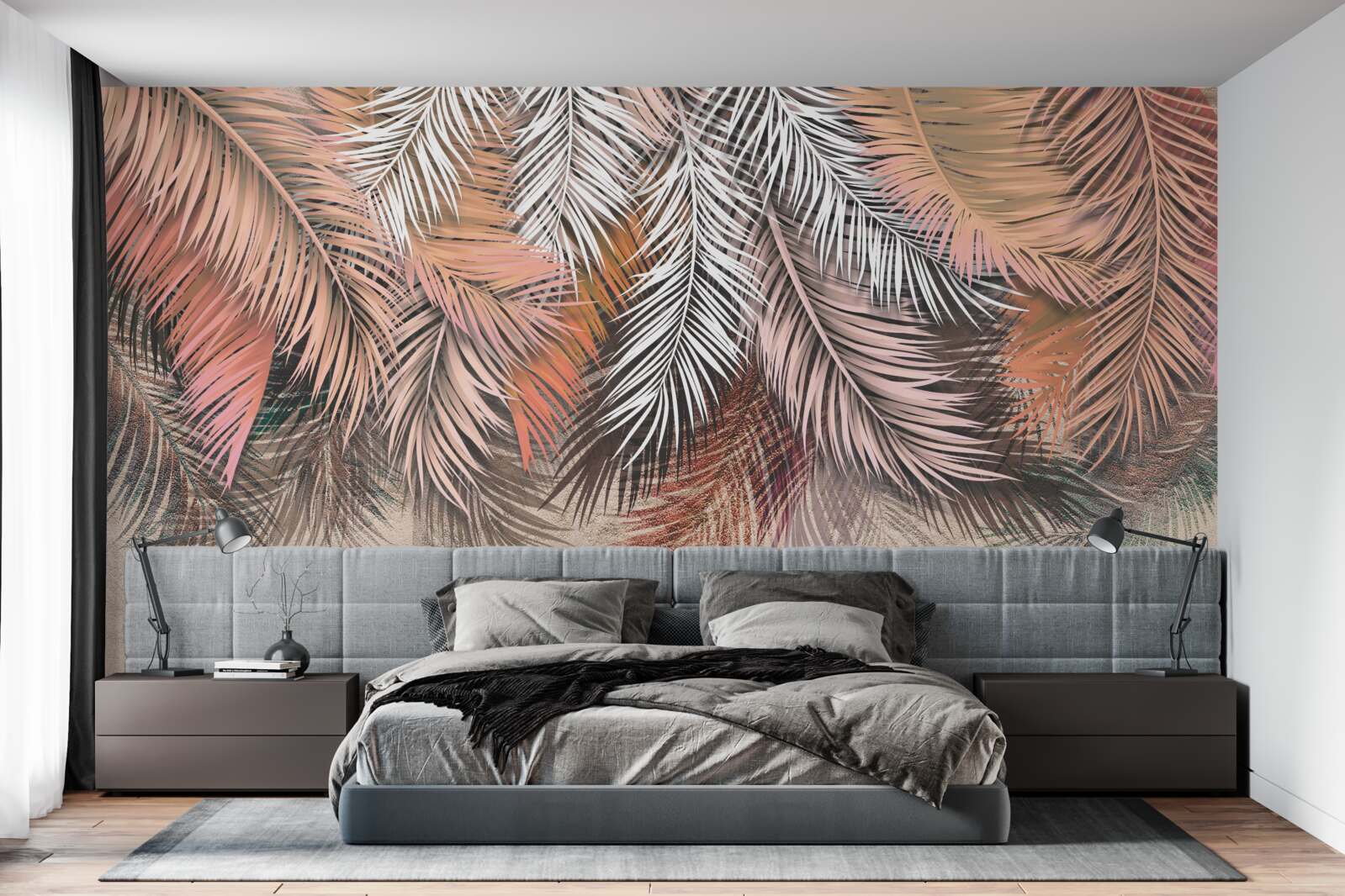 Fototapet frunze care cad în formă de pene