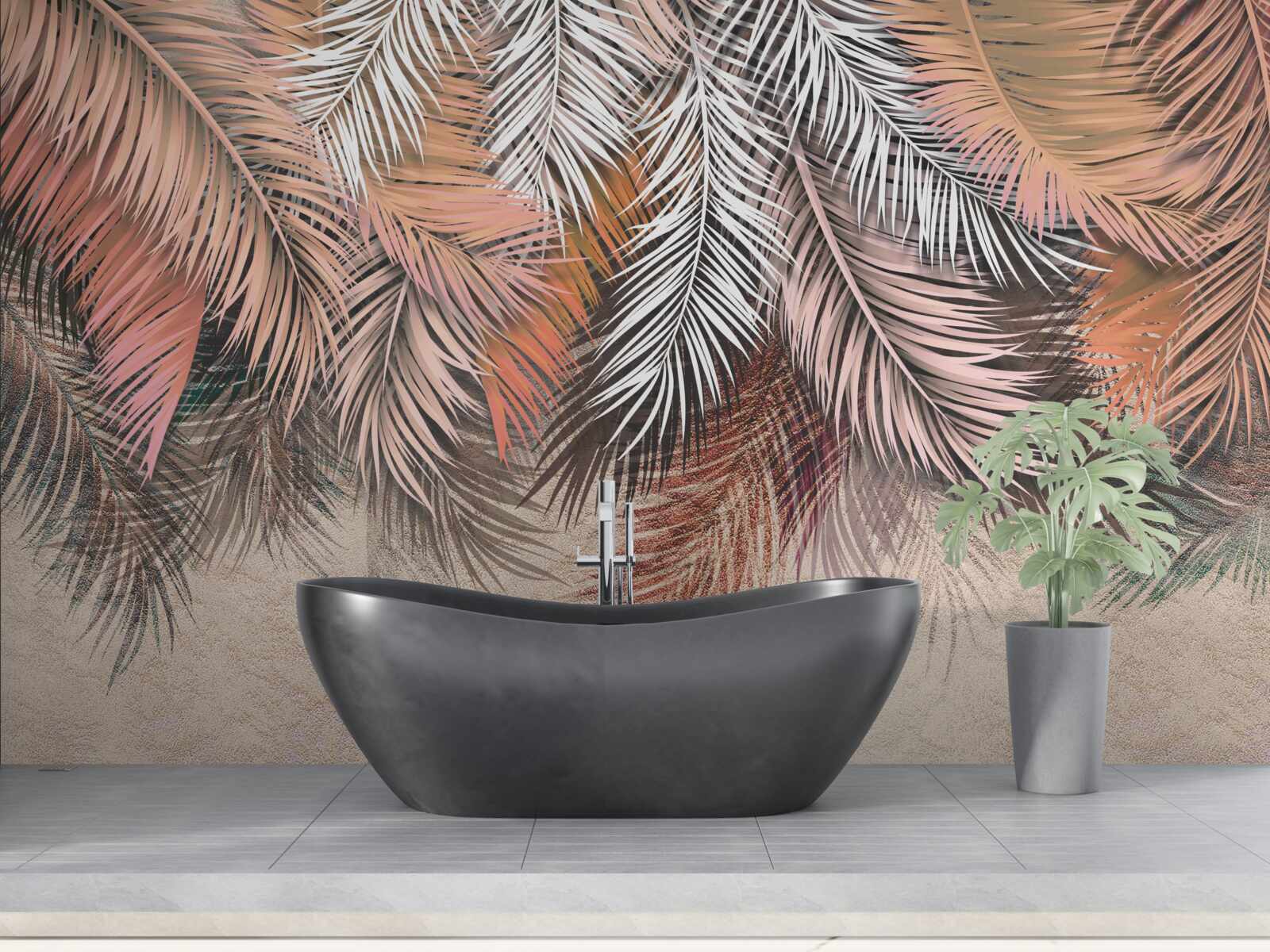 Fototapet frunze care cad în formă de pene