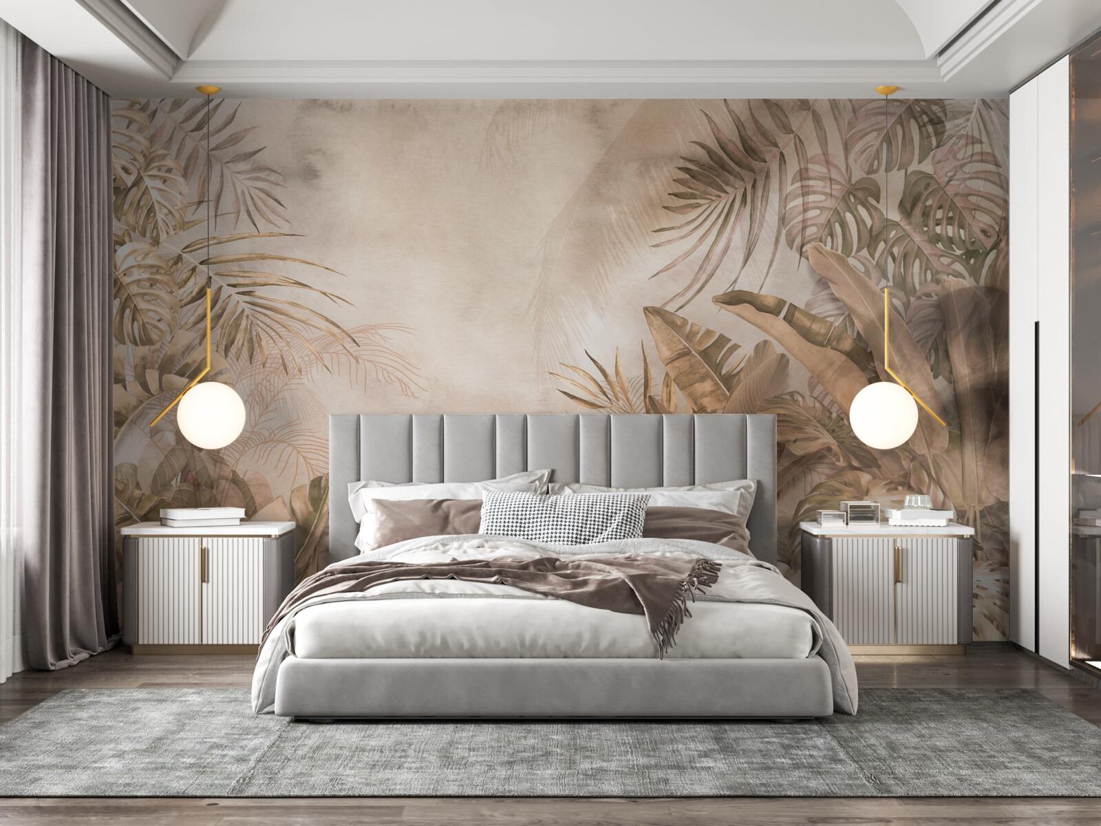 Fototapet monstera și palmierii cresc în pădurile tropicale