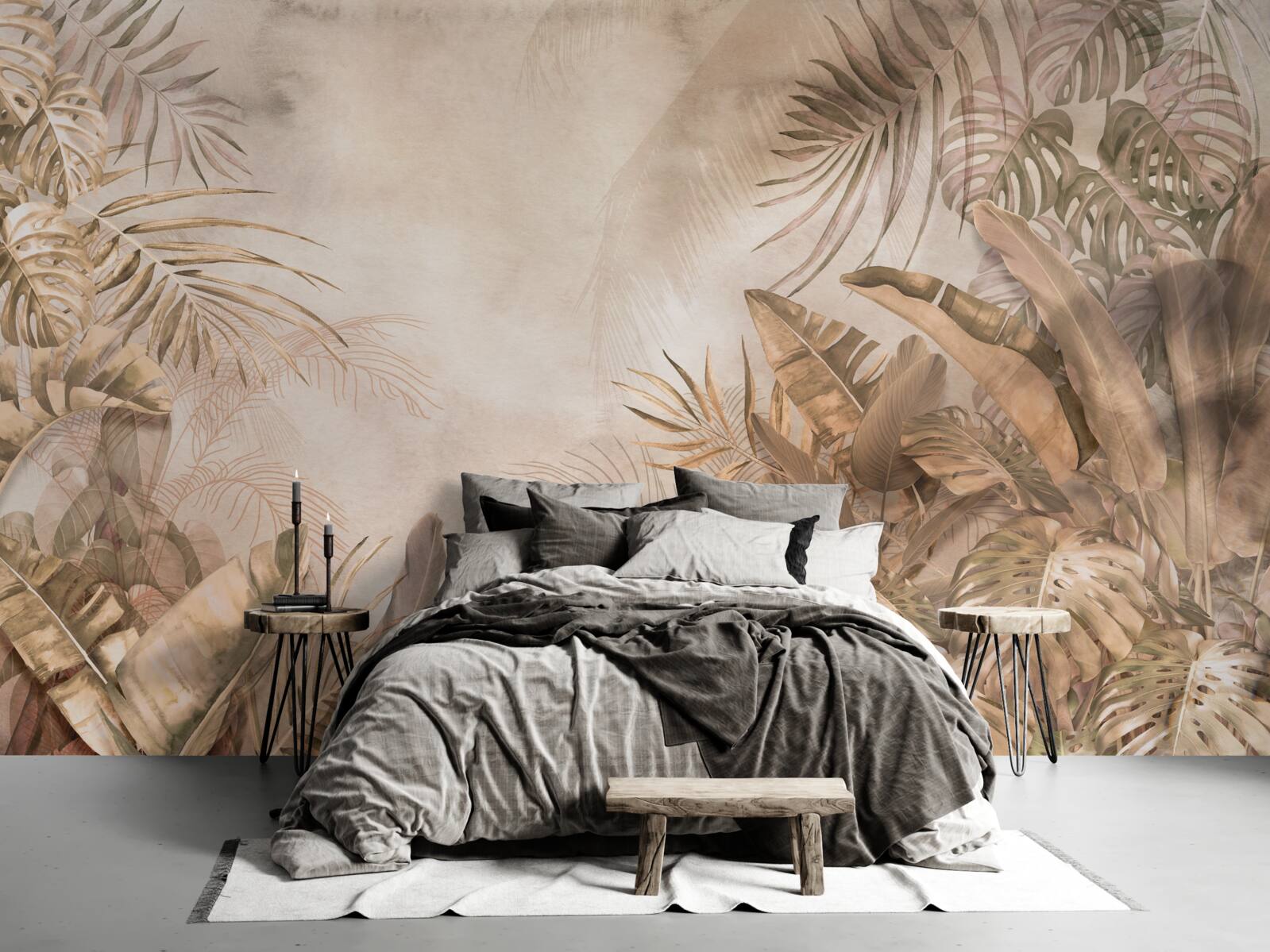 Fototapet monstera și palmierii cresc în pădurile tropicale