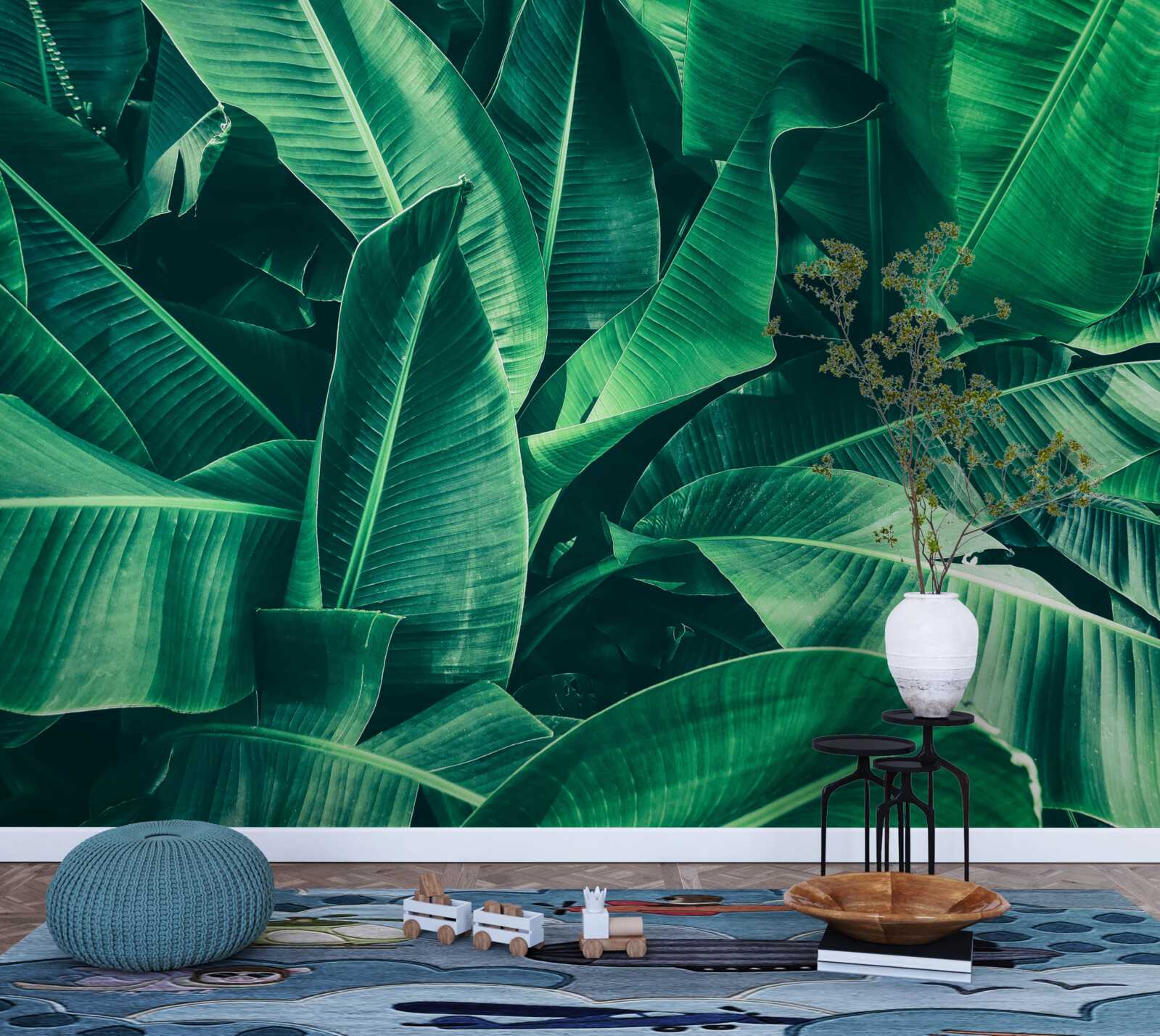 Fototapet vegetație tropicală cu o nuanță de smarald
