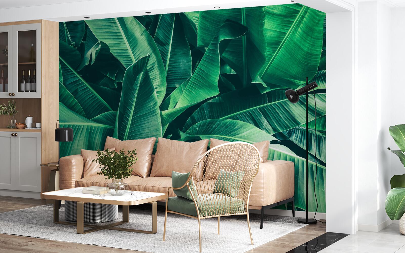 Fototapet vegetație tropicală cu o nuanță de smarald