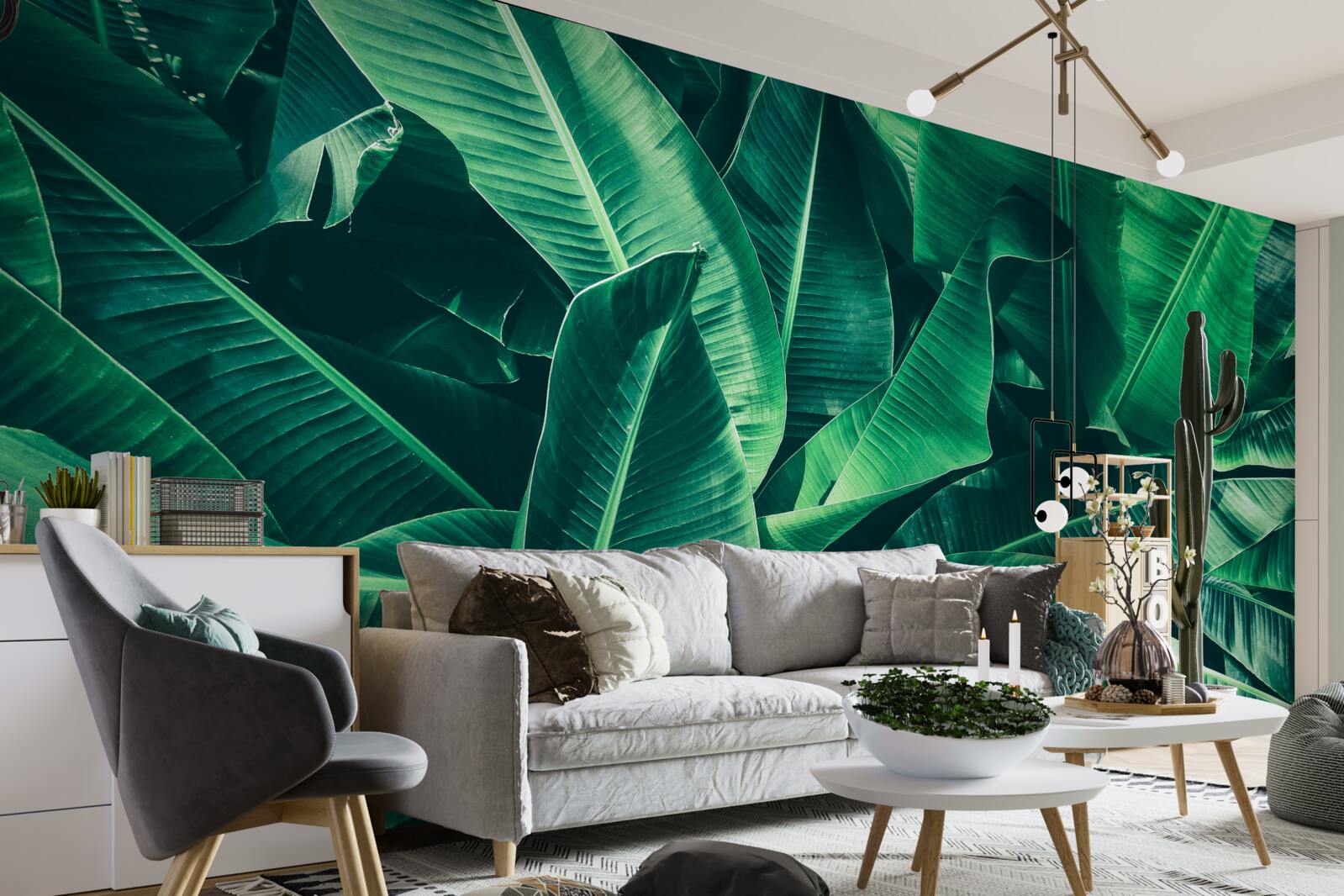 Fototapet vegetație tropicală cu o nuanță de smarald