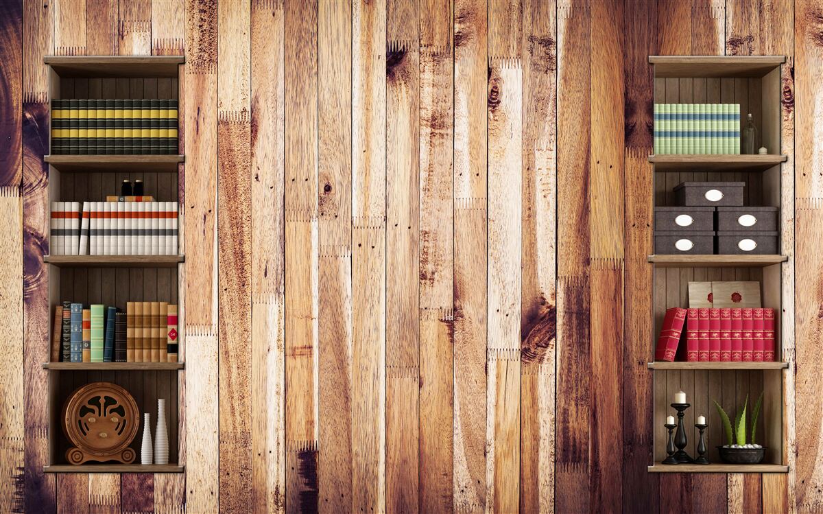Fototapet rafturi pe parchet