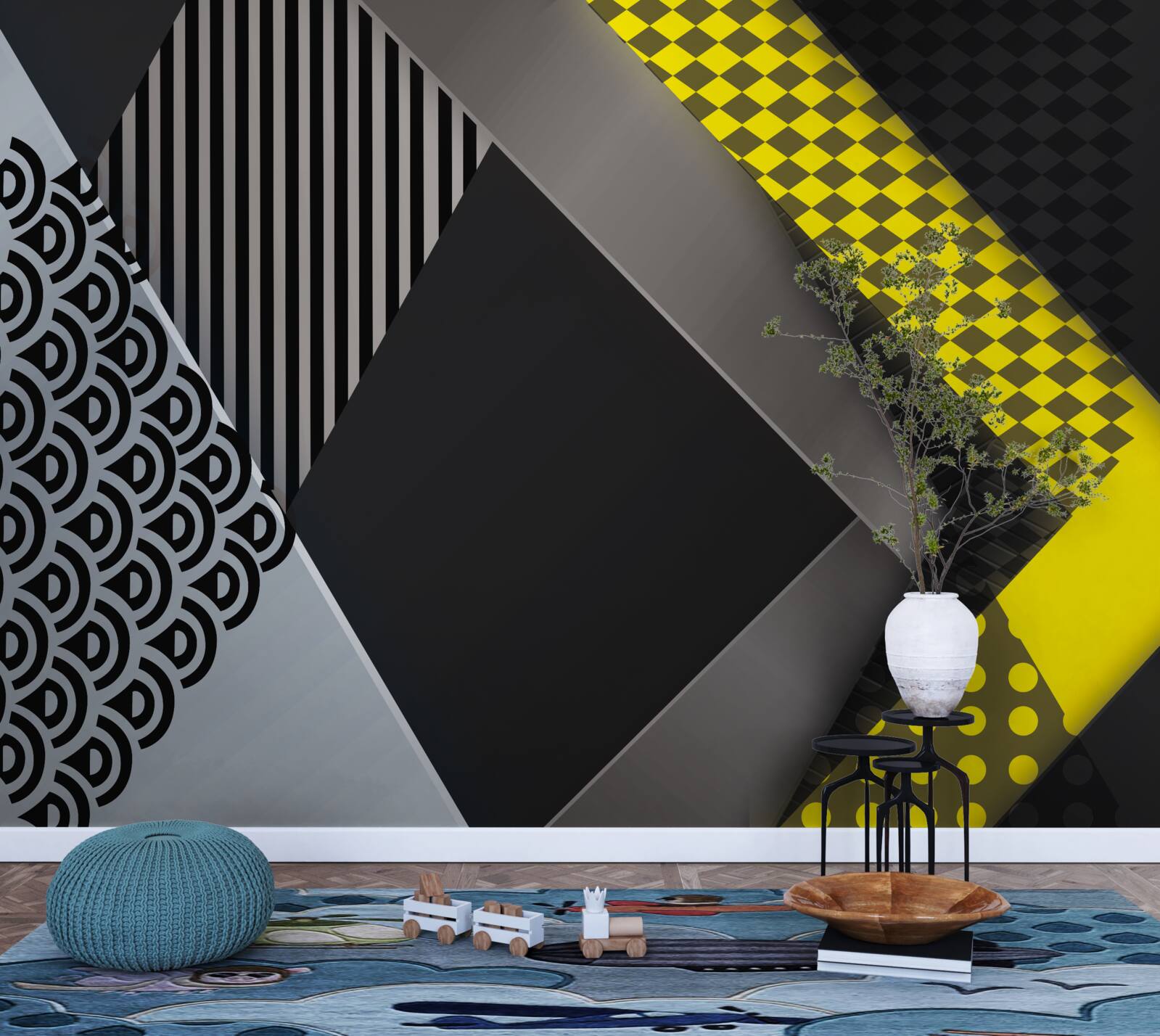 Fototapet dreptunghiuri în negru și galben