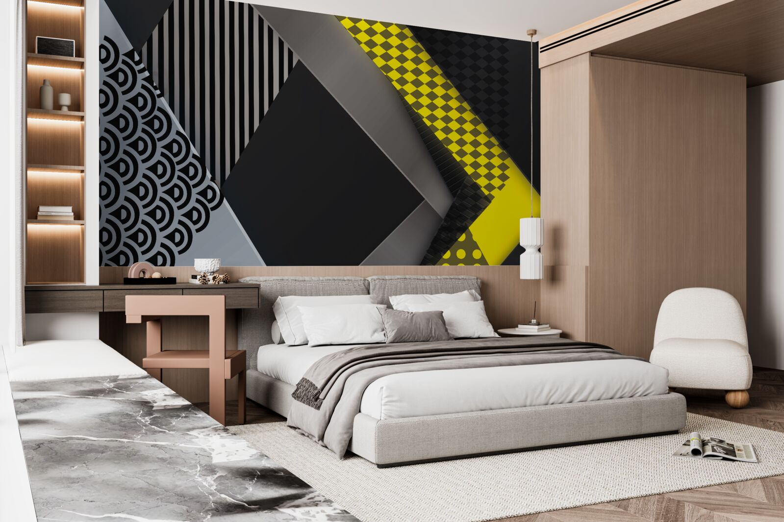 Fototapet dreptunghiuri în negru și galben