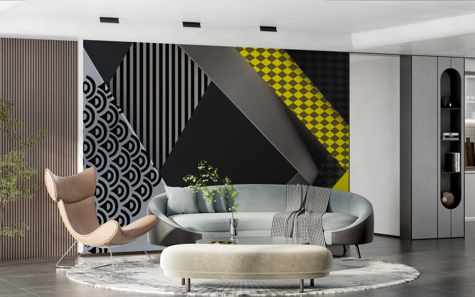 Fototapet dreptunghiuri în negru și galben