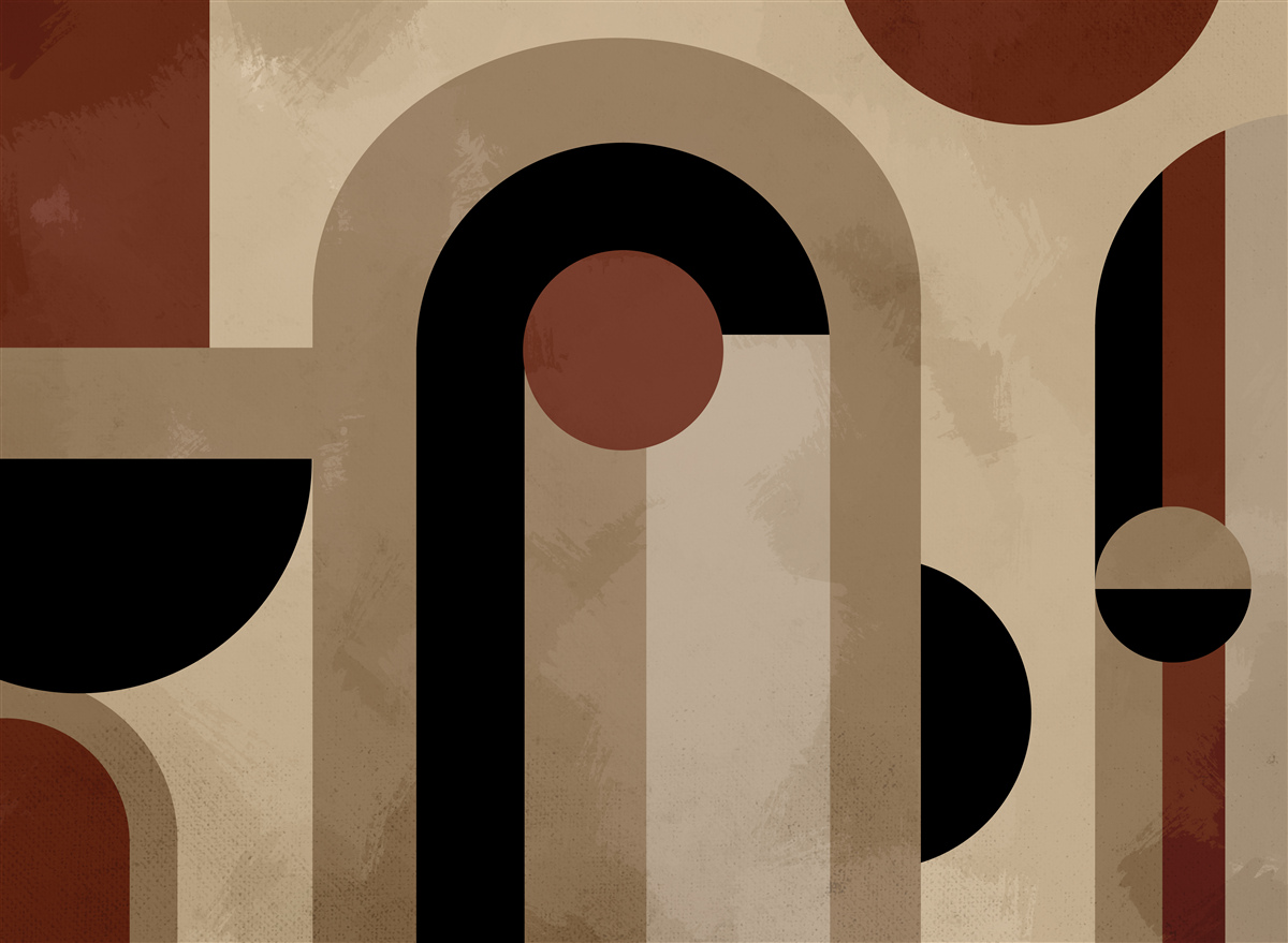 Fototapet nuanțe maro de forme abstracte