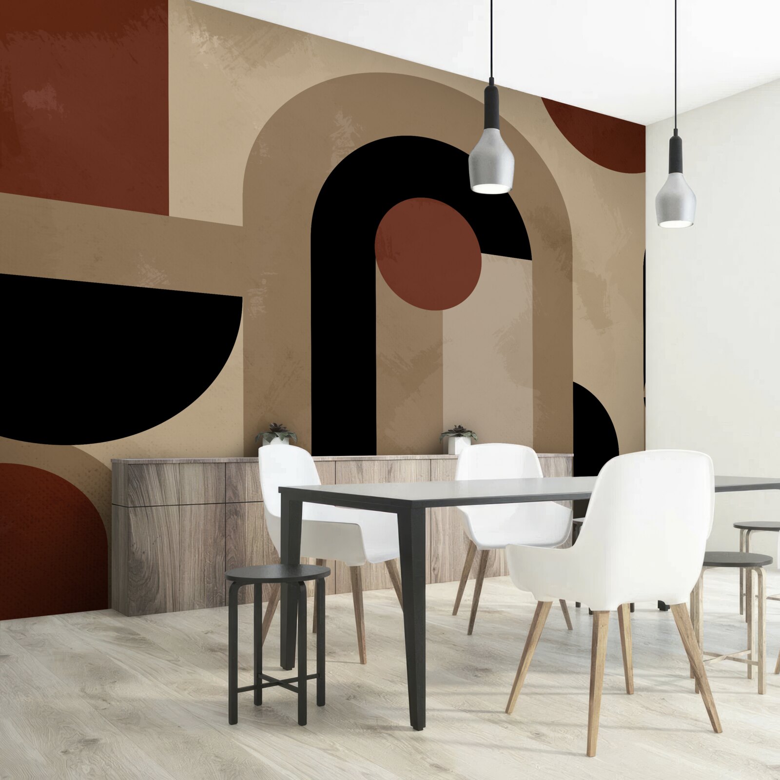 Fototapet nuanțe maro de forme abstracte