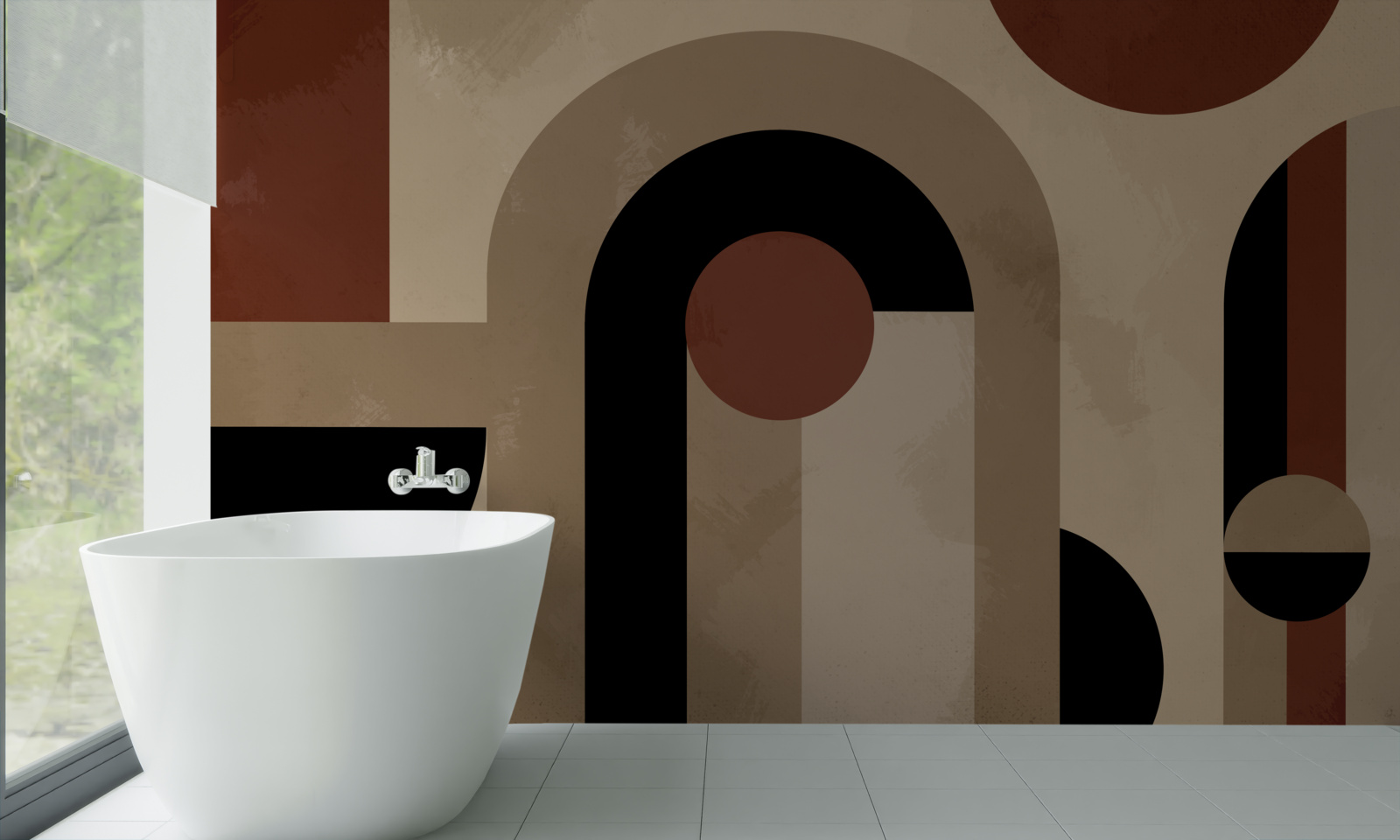 Fototapet nuanțe maro de forme abstracte