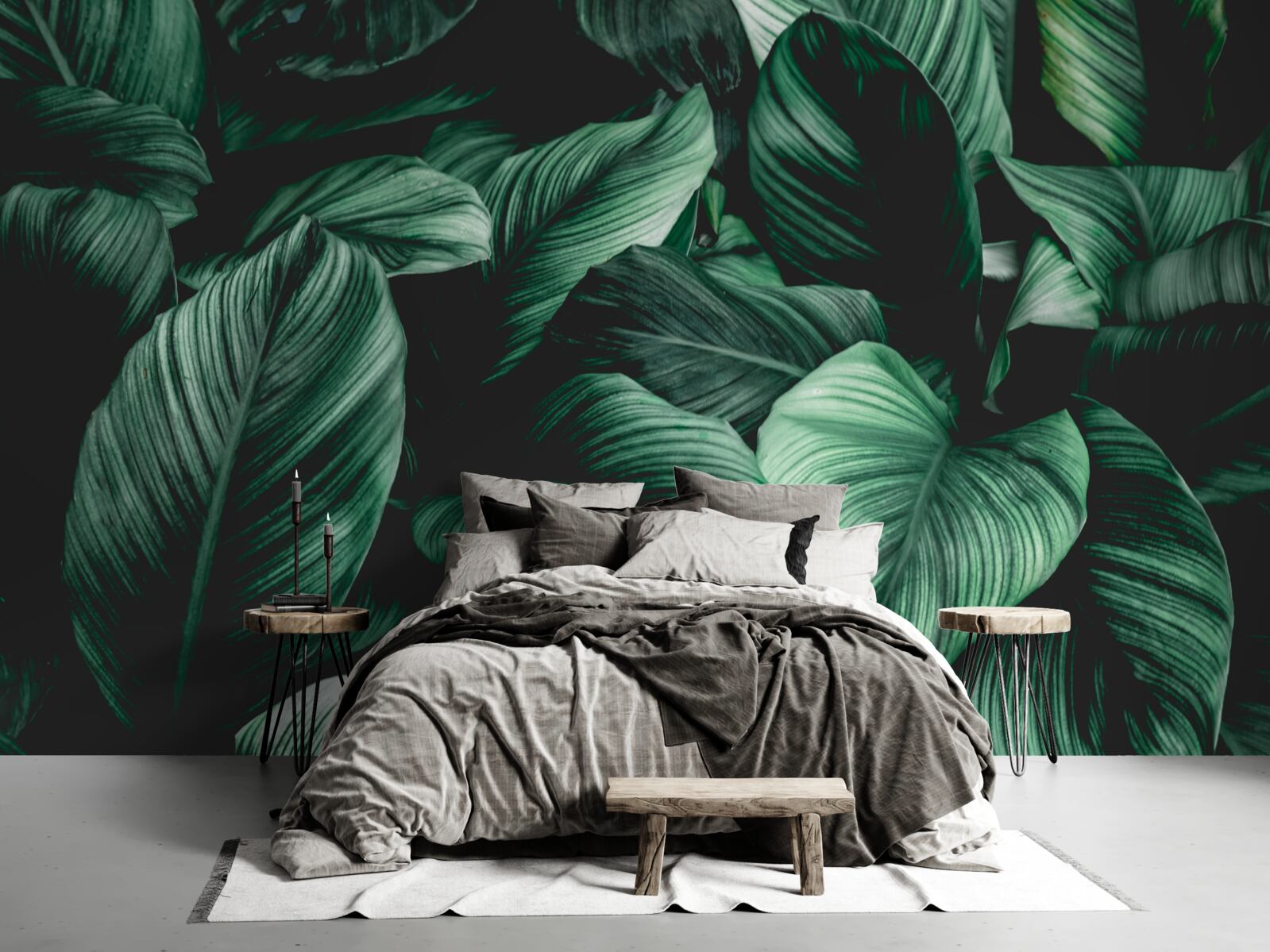 Fototapet frunze tropicale verde închis