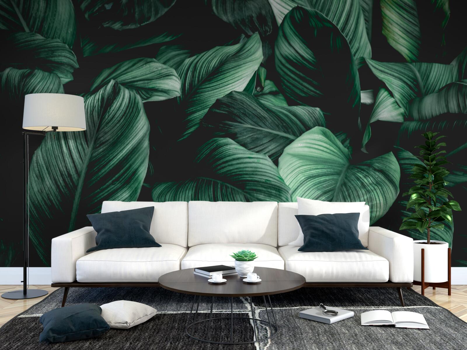 Fototapet frunze tropicale verde închis