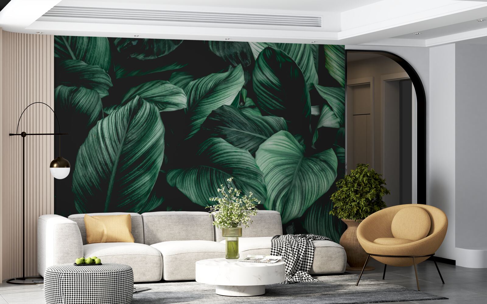 Fototapet frunze tropicale verde închis