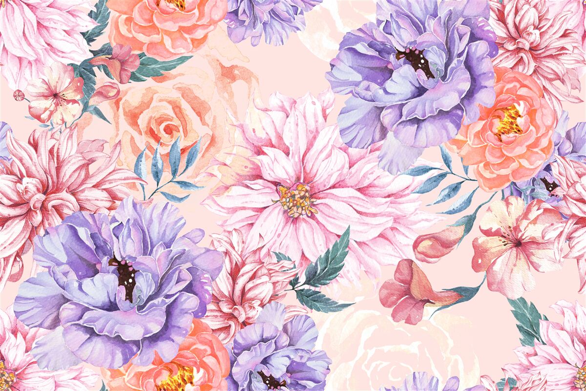 Fototapet sortiment de flori strălucitoare de primăvară