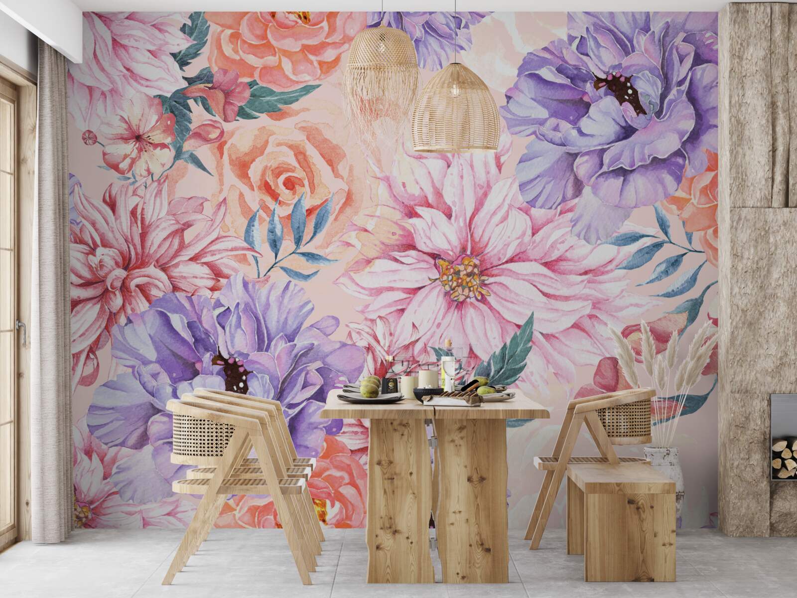 Fototapet sortiment de flori strălucitoare de primăvară