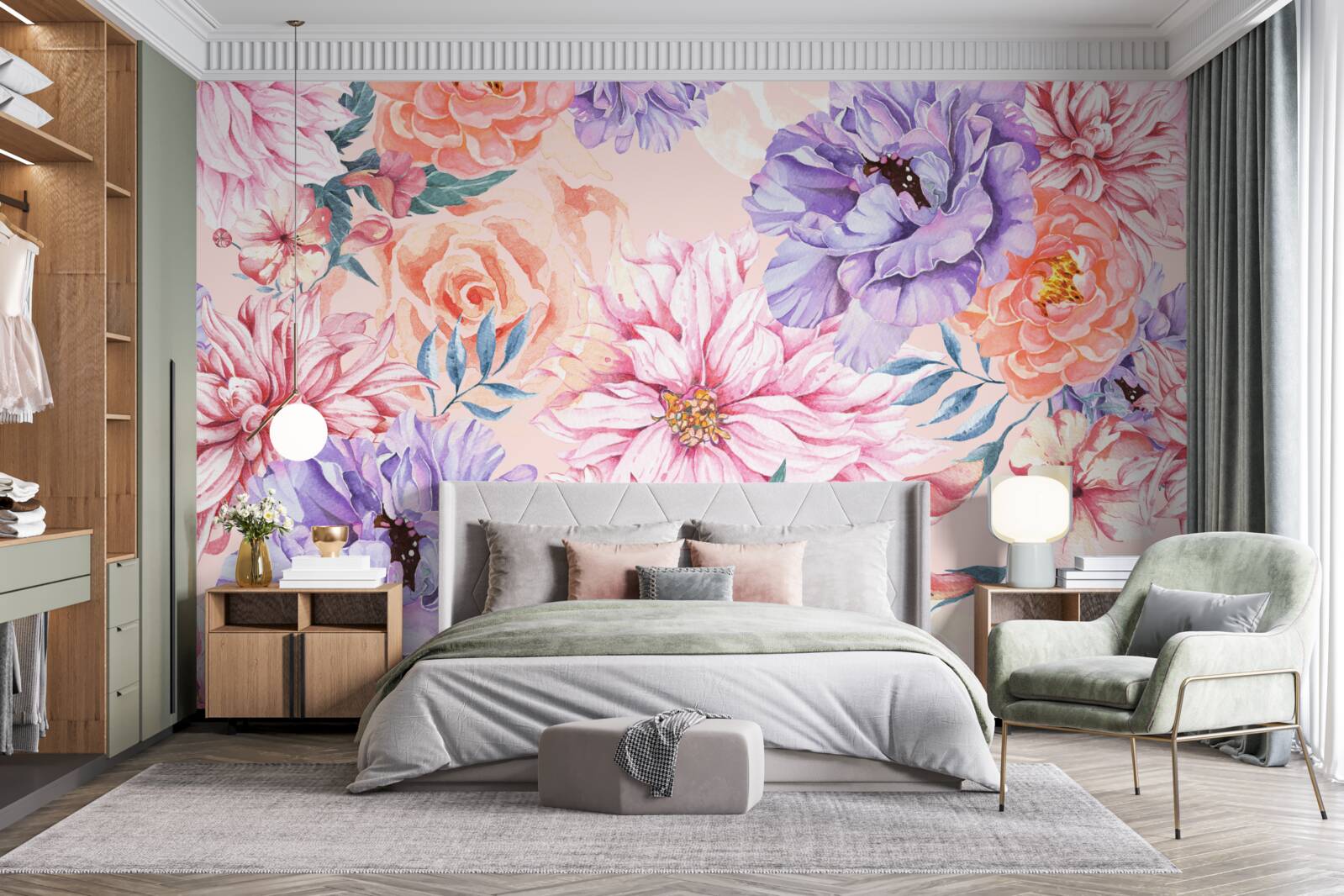 Fototapet sortiment de flori strălucitoare de primăvară