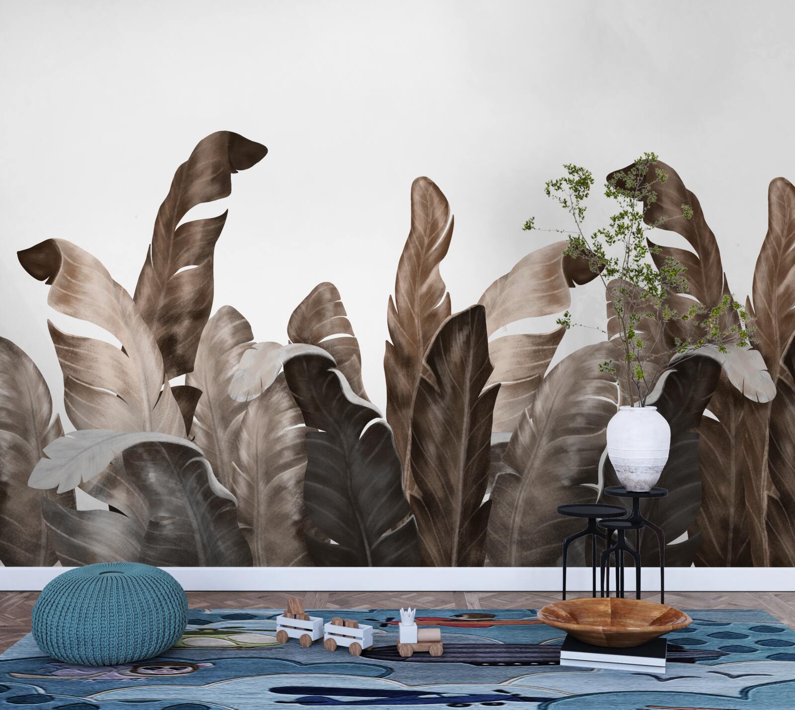 Fototapet frunze tropicale legănate de vânt