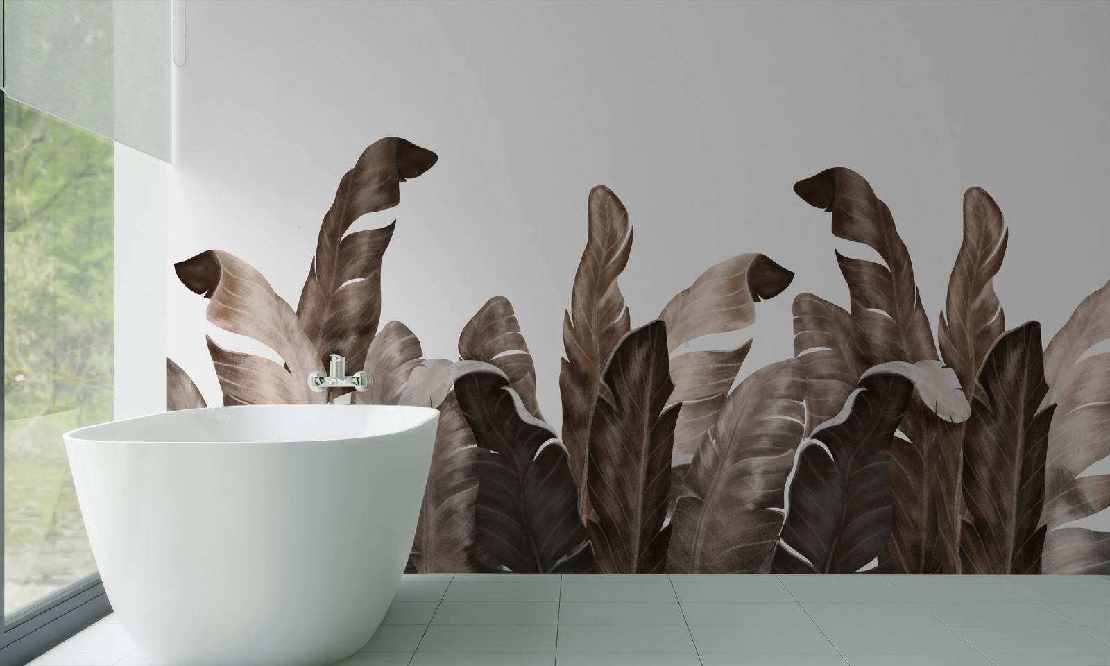 Fototapet frunze tropicale legănate de vânt