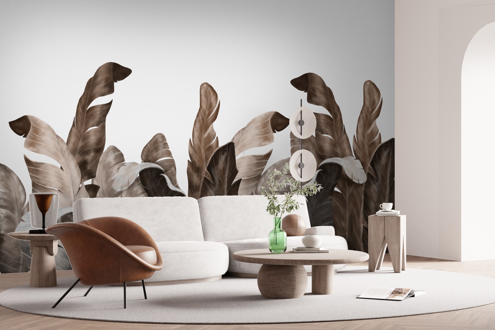 Fototapet frunze tropicale legănate de vânt