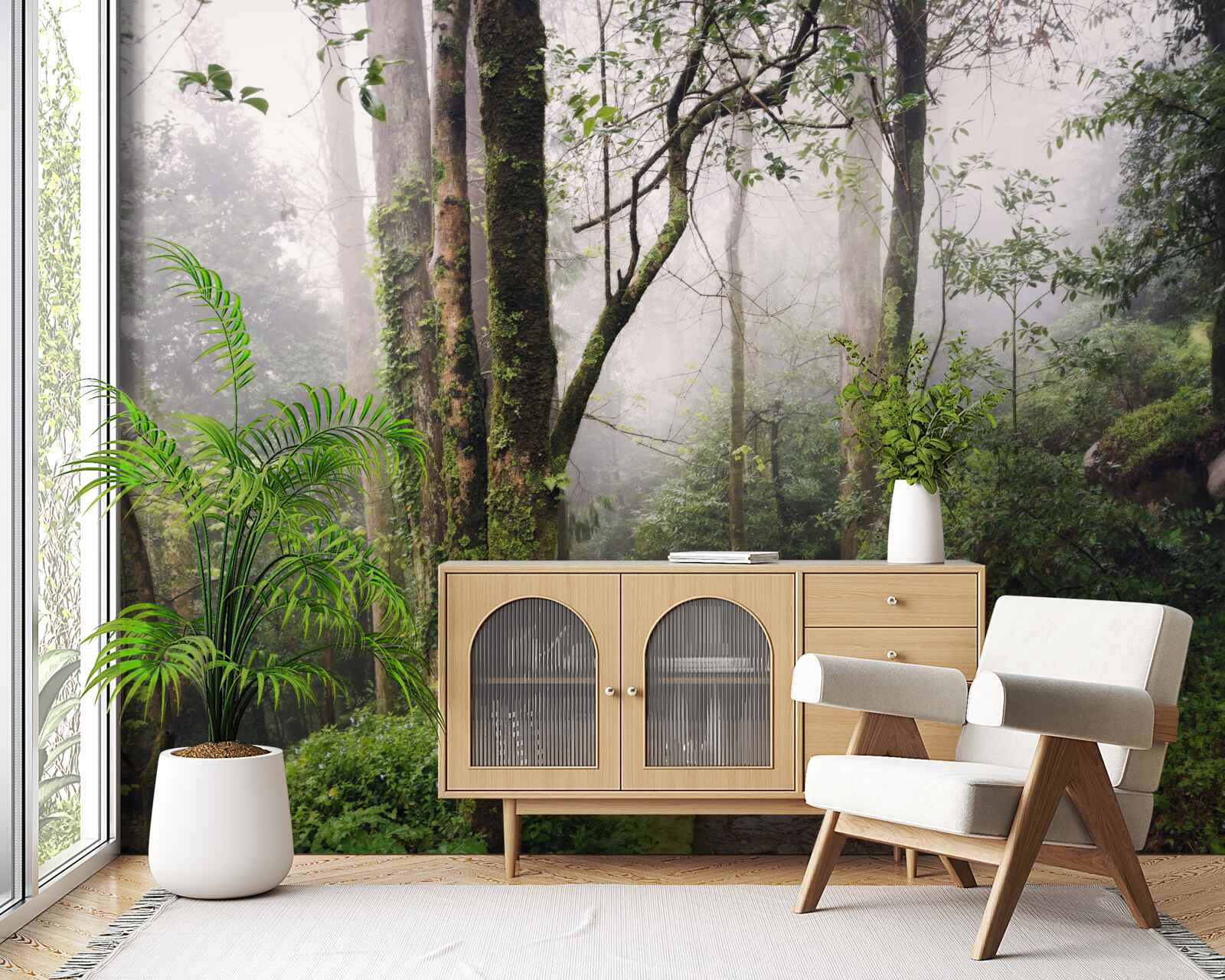 Fototapet Cărare printr-o pădure verde