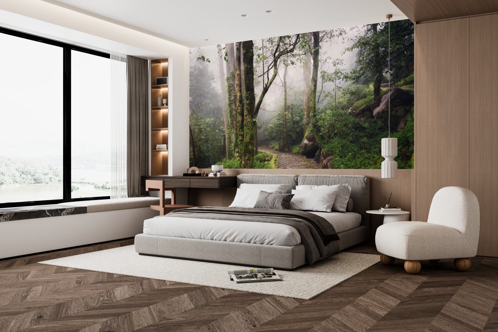 Fototapet Cărare printr-o pădure verde