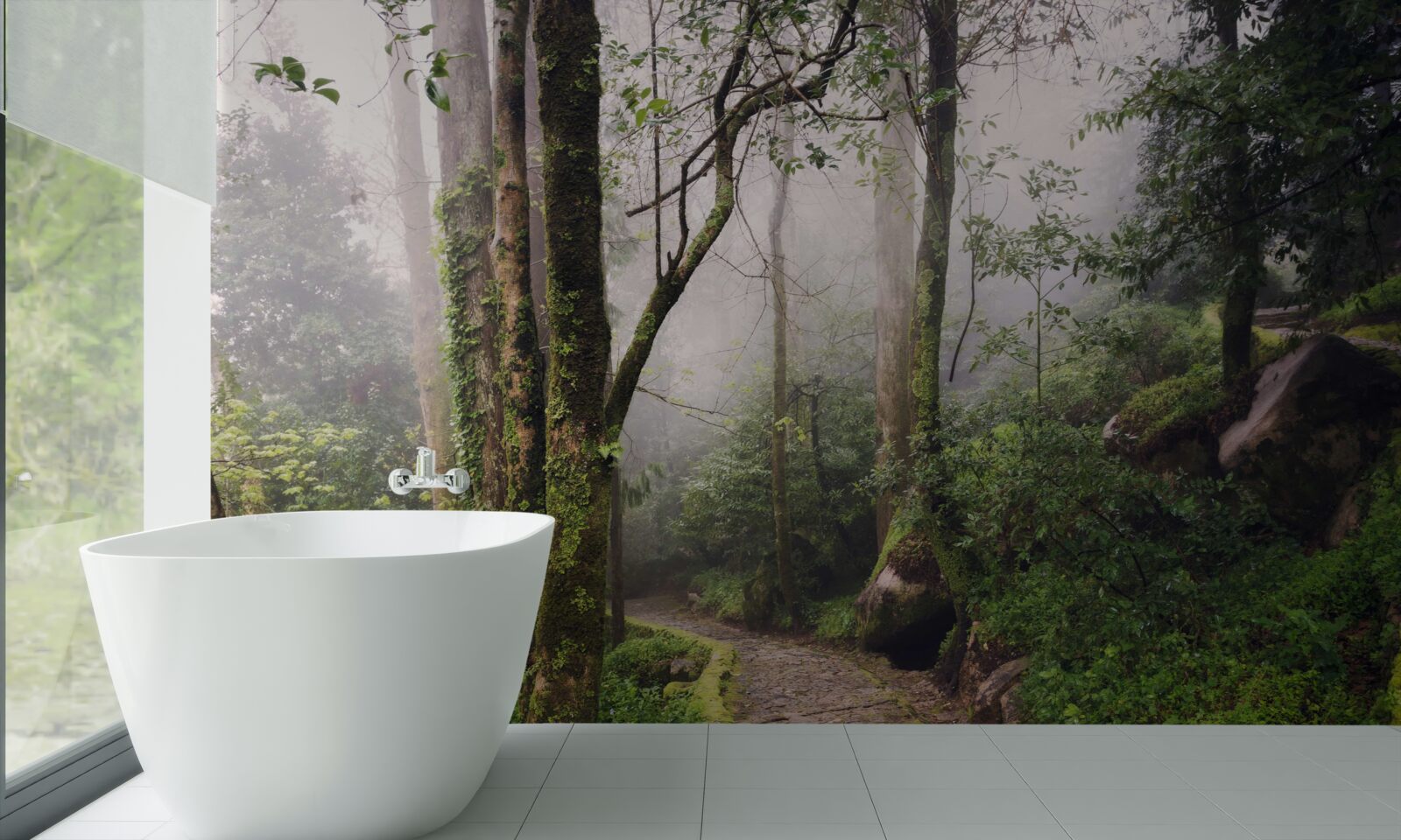 Fototapet Cărare printr-o pădure verde