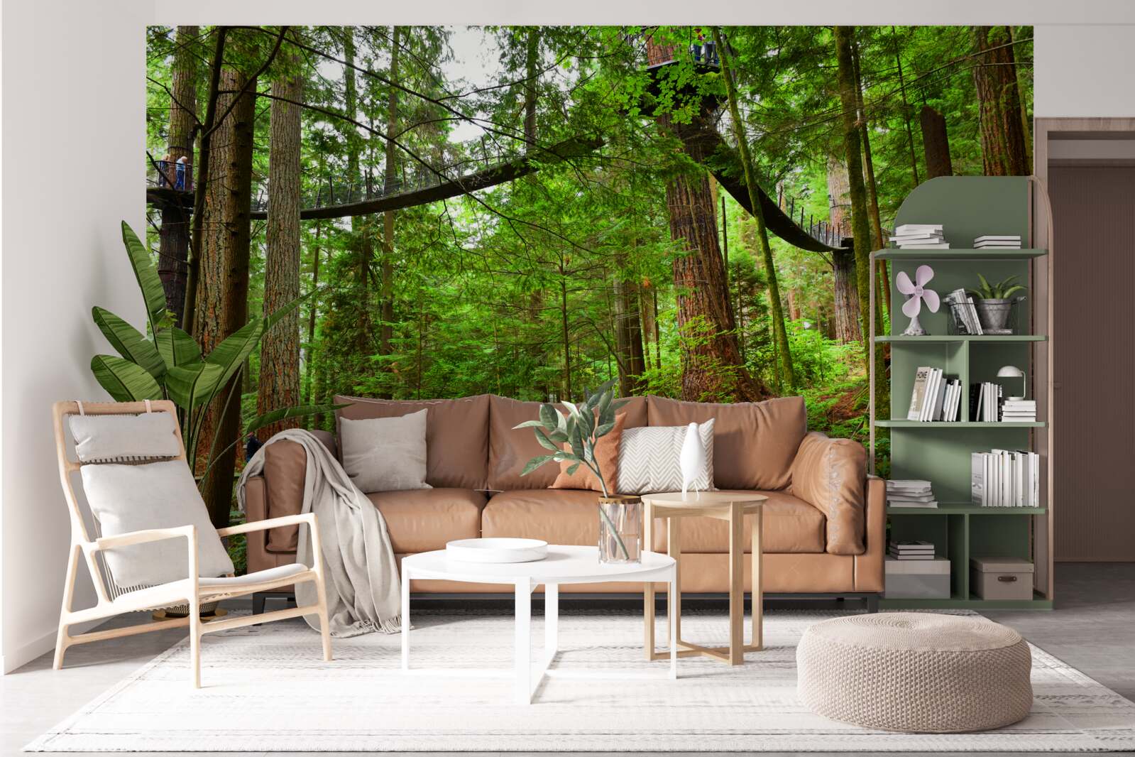 Fototapet pod turistic suspendat înconjurat de pădure