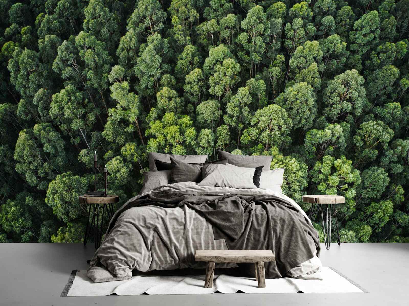 Fototapet copaci de pădure cu coroane verzi