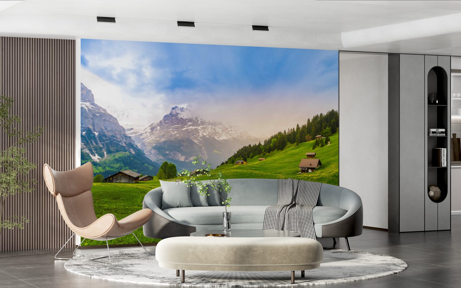 Fototapet Cărare prin ghețarii verzi spre munți