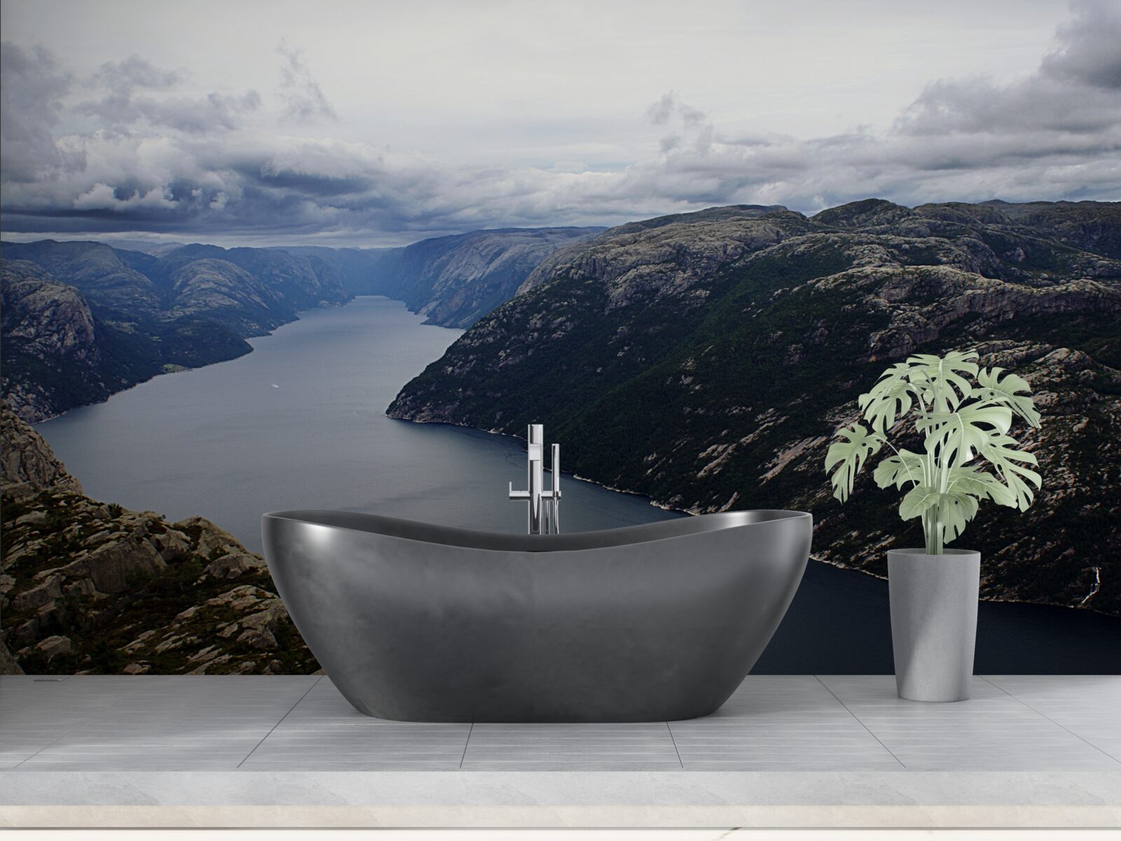 Fototapet râu calm de munte