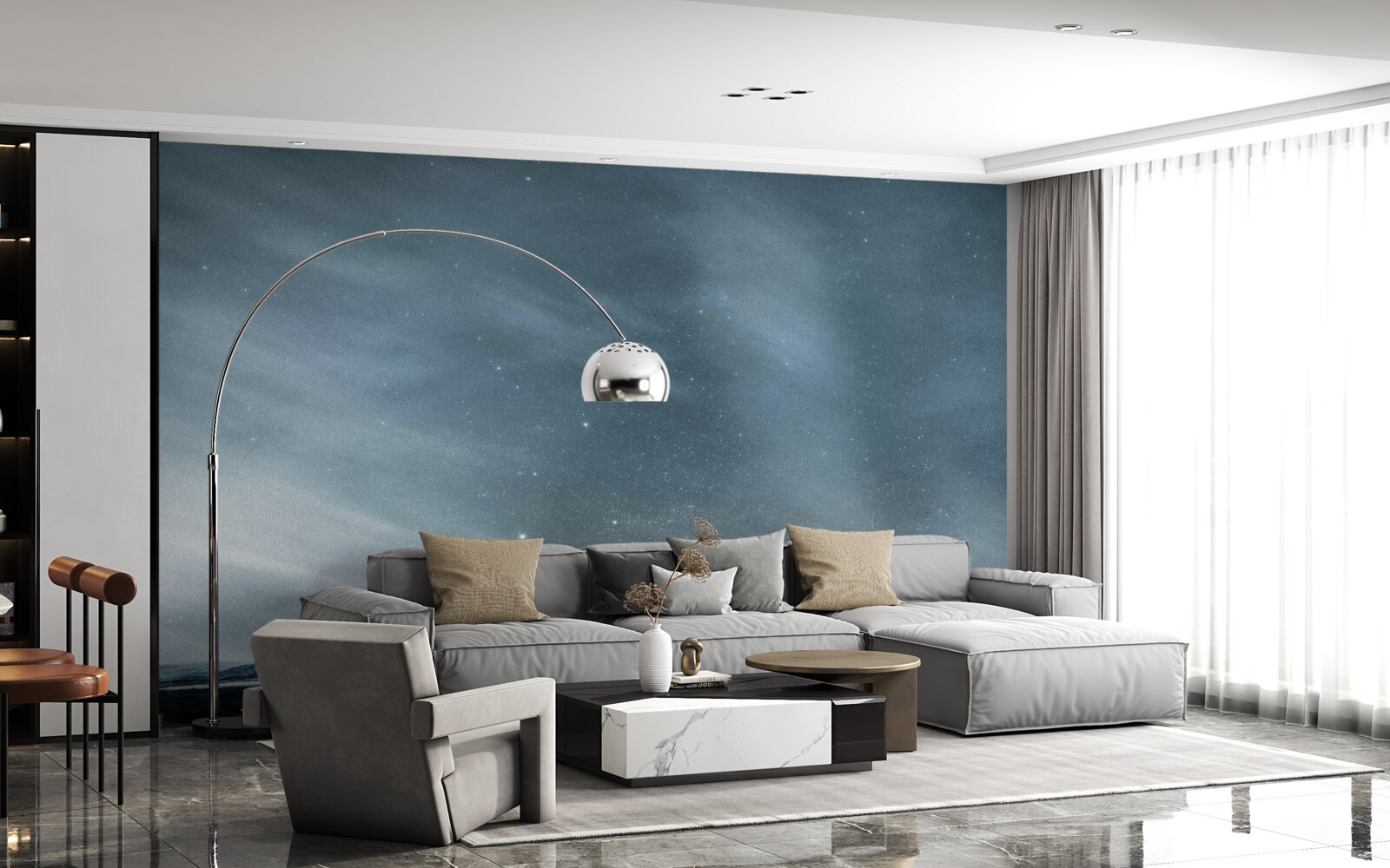 Fototapet nopți albe și înstelate în antarctic